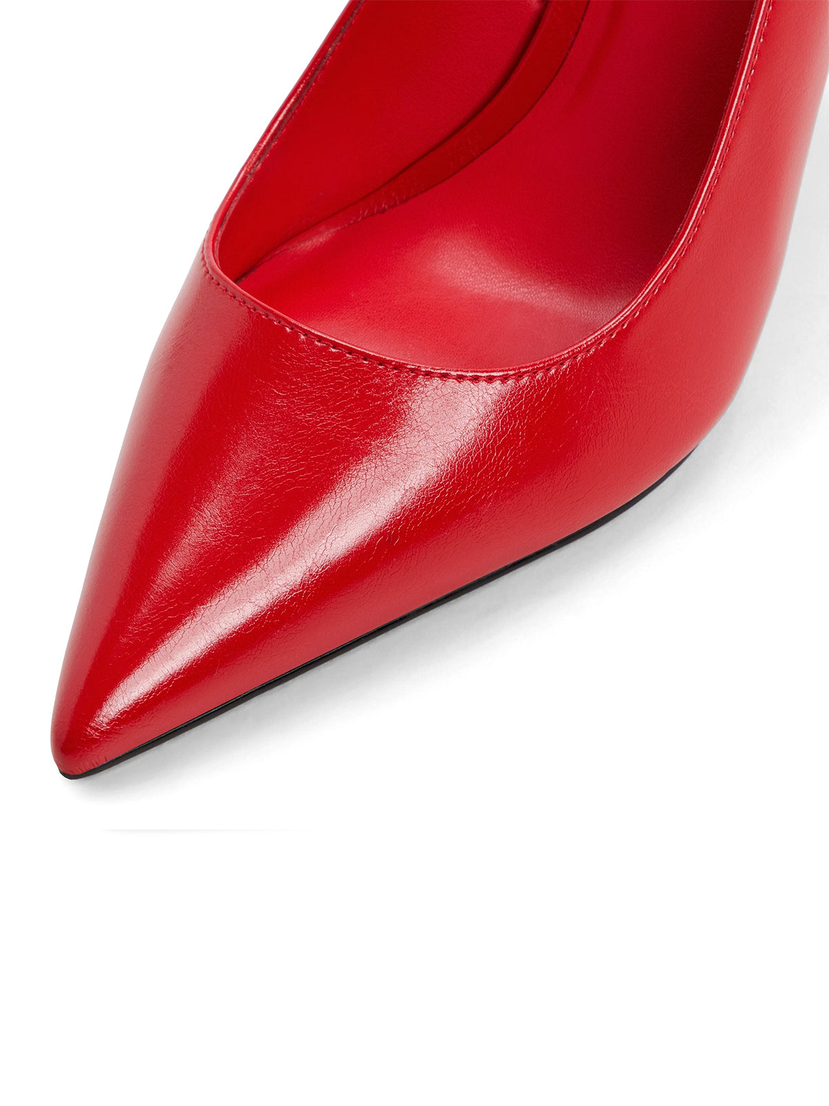 Red Pointed-Toe Classic Kitten Heels With Slingback