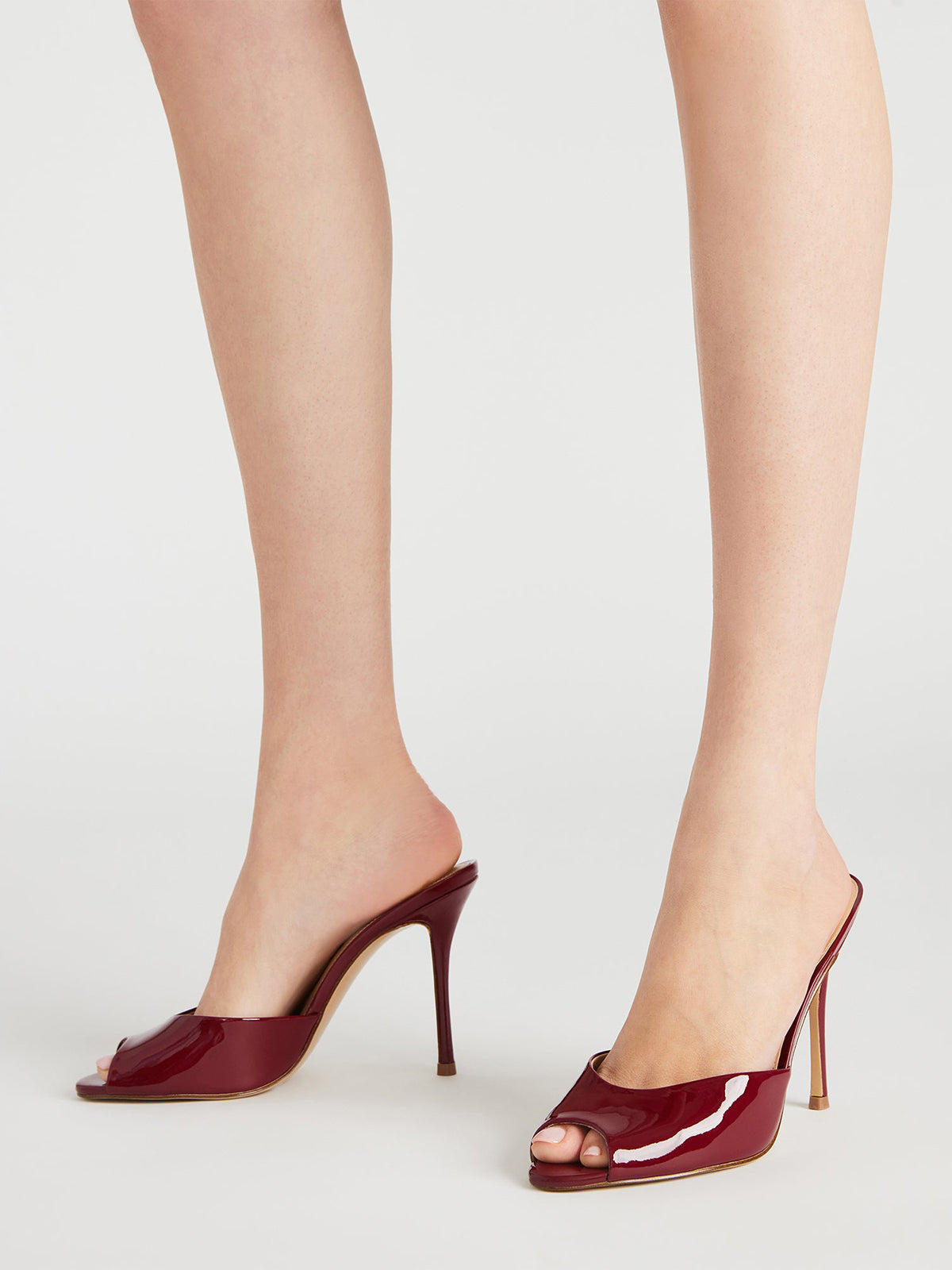Round-Toe Slip-On High Stiletto Heels Pumps - Patent Red
