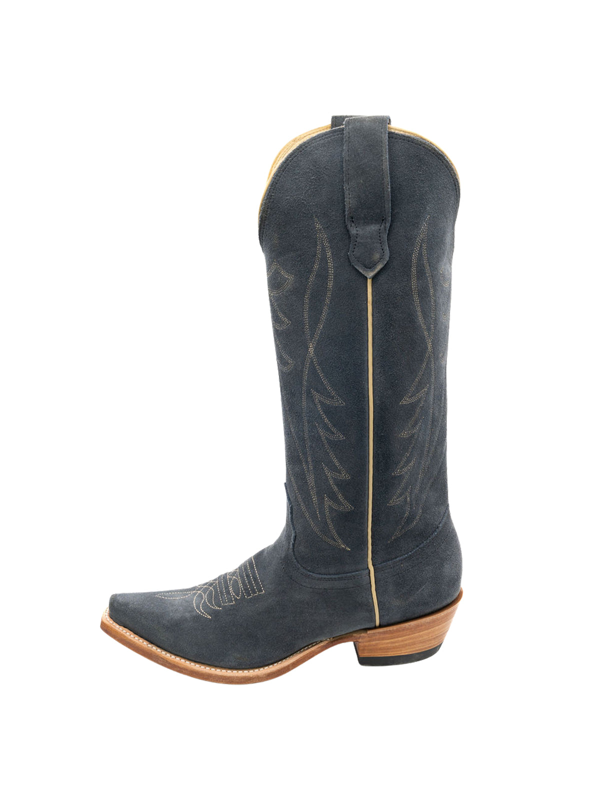 Purple Snip-Toe Classic Embroidery Sleek Mid Calf Cowgirl Boots