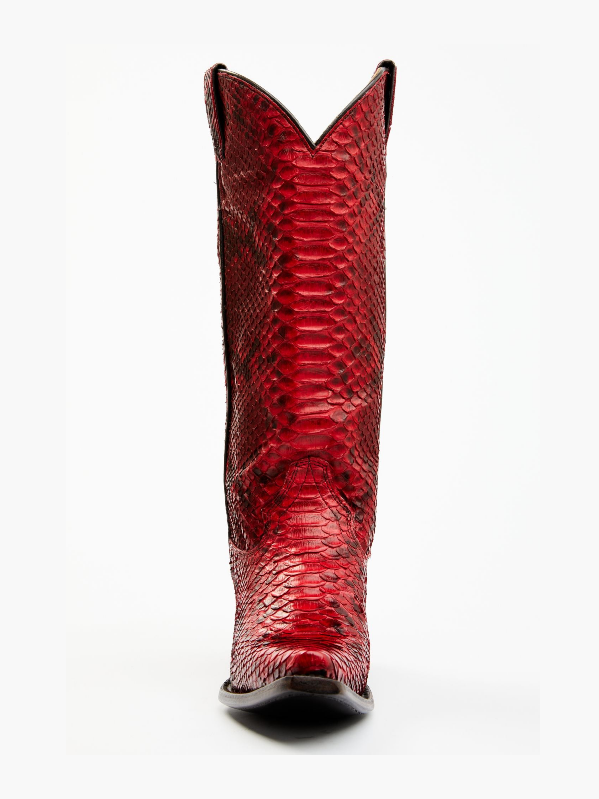 Red Snakeskin Snip-Toe Wide Mid Calf Tall Cowgirl Boots