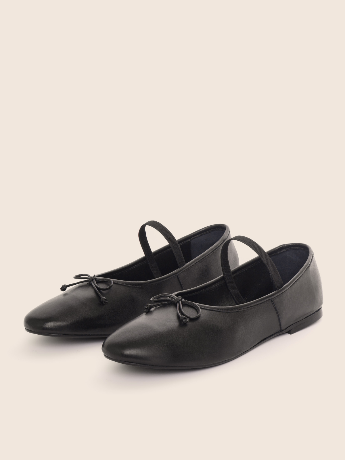 Black Bow Ballet Flats Mary Janes With Elastic Band