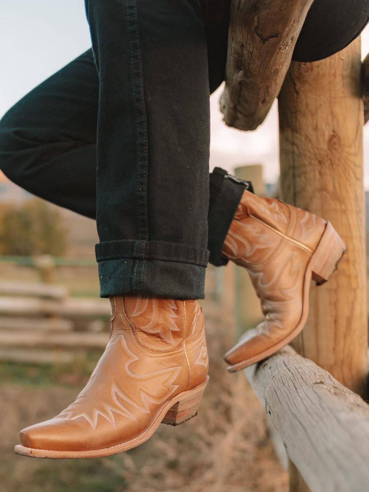 Embroidery Snip-Toe Wide Mid Calf Western Boots For Women - Light Brown