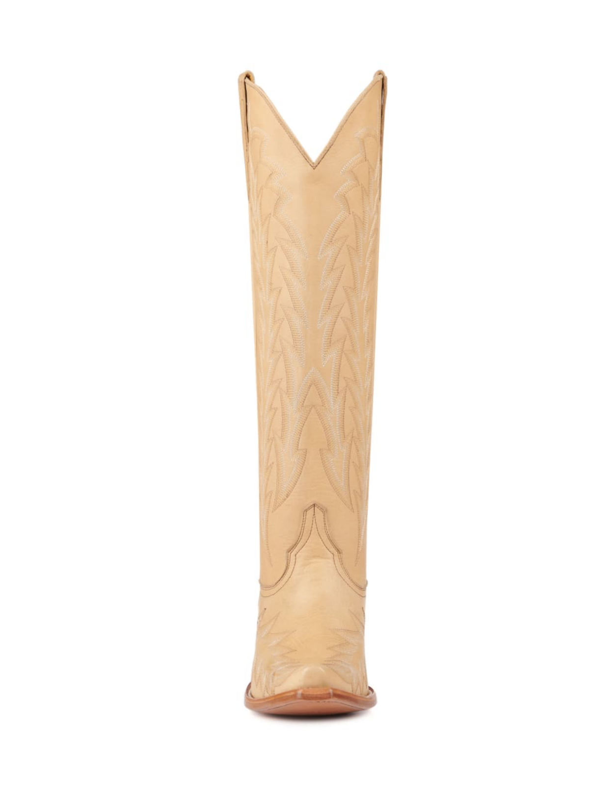 Camel Brown Leaf Embroidery Wide Calf Knee High Tall Boots