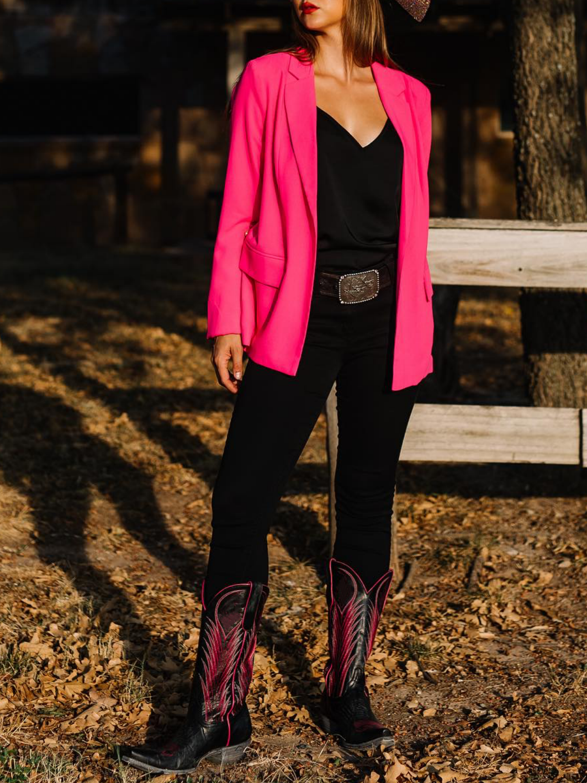 Black Embroidery Snip-Toe Wide Mid Calf Western Boots Cowgirl Tall Boots