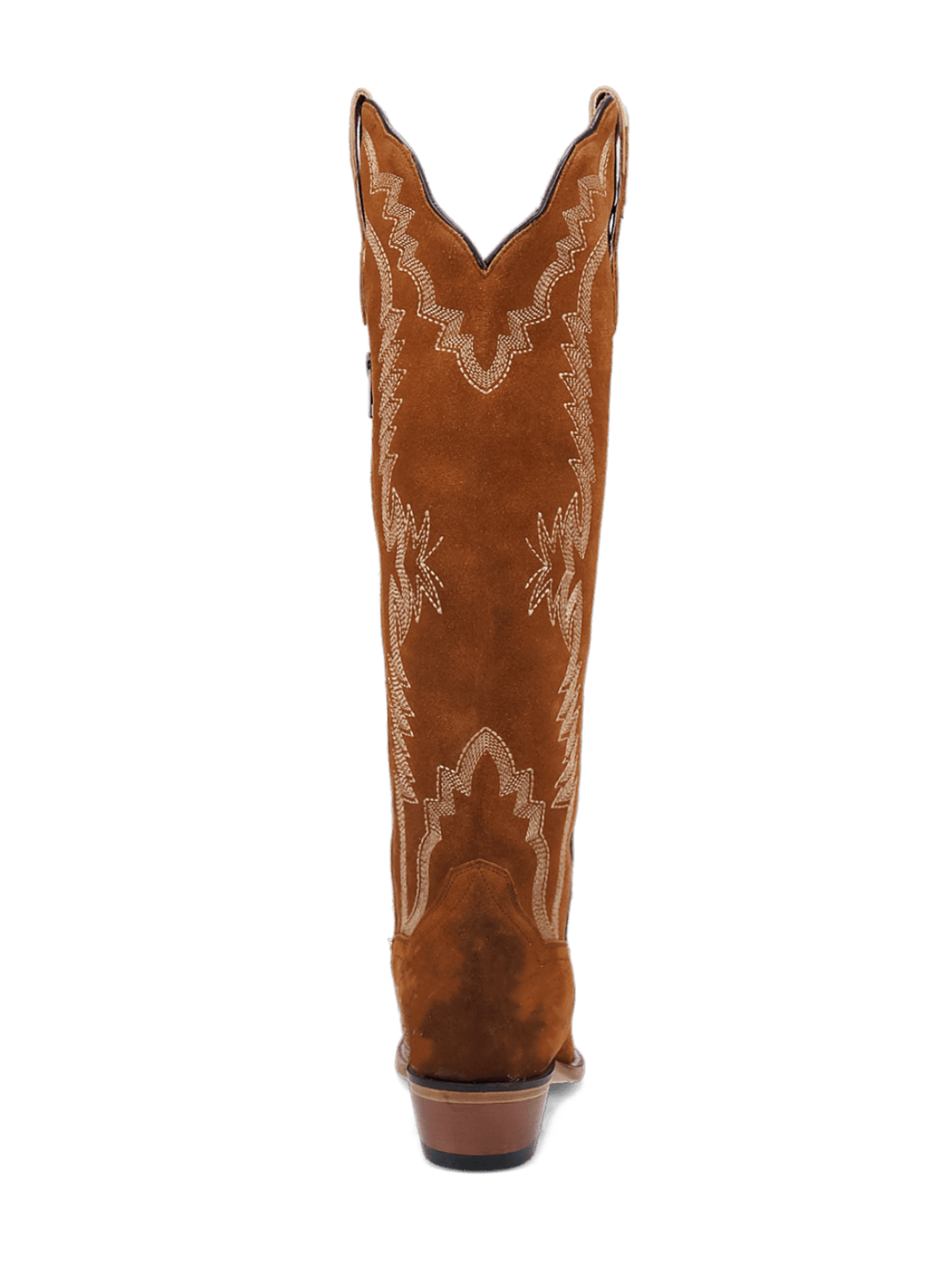 Brown Embroidery Faux Suede Snip-Toe Zip Cowgirl Boots Knee High Tall Boots