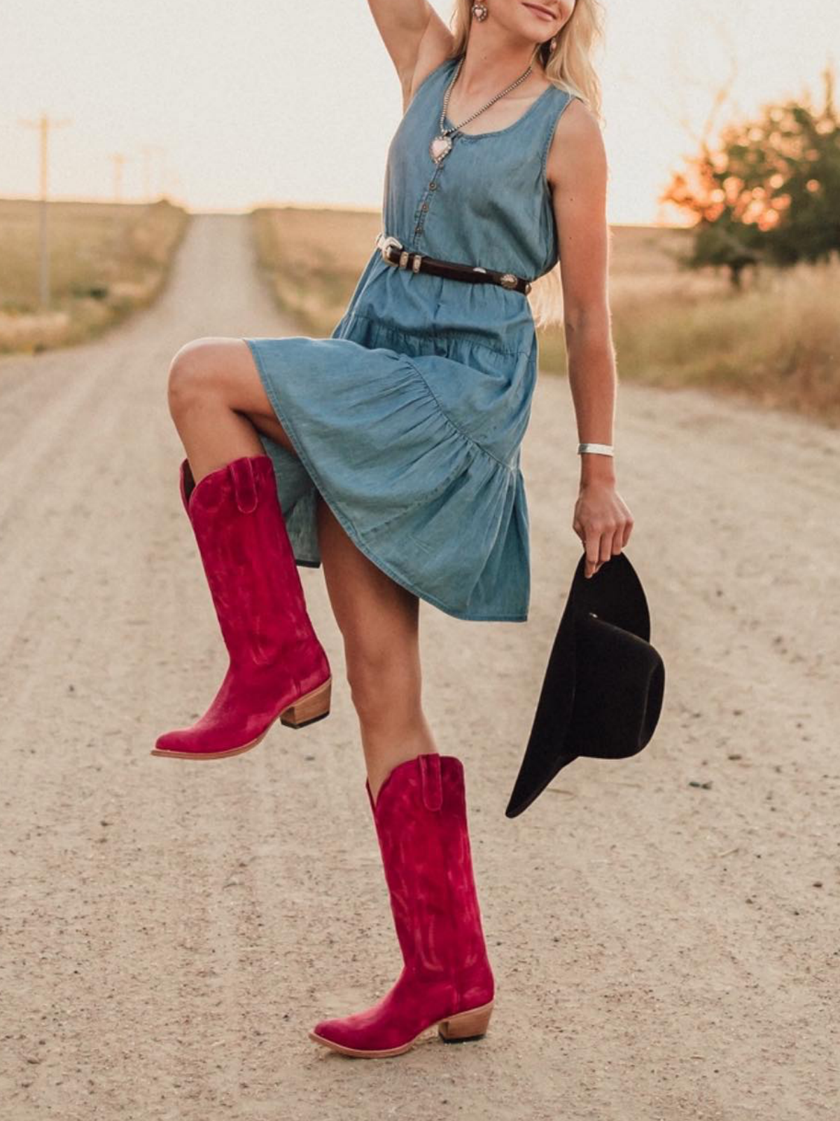 Hot Pink Faux Suede Embroidery Wide Mid Calf Cowboy Boots For Women Fuchsia Boots Hot Pink Faux Suede Embroidery Wide Mid Calf Cowboy Boots For Women Fuchsia Boots