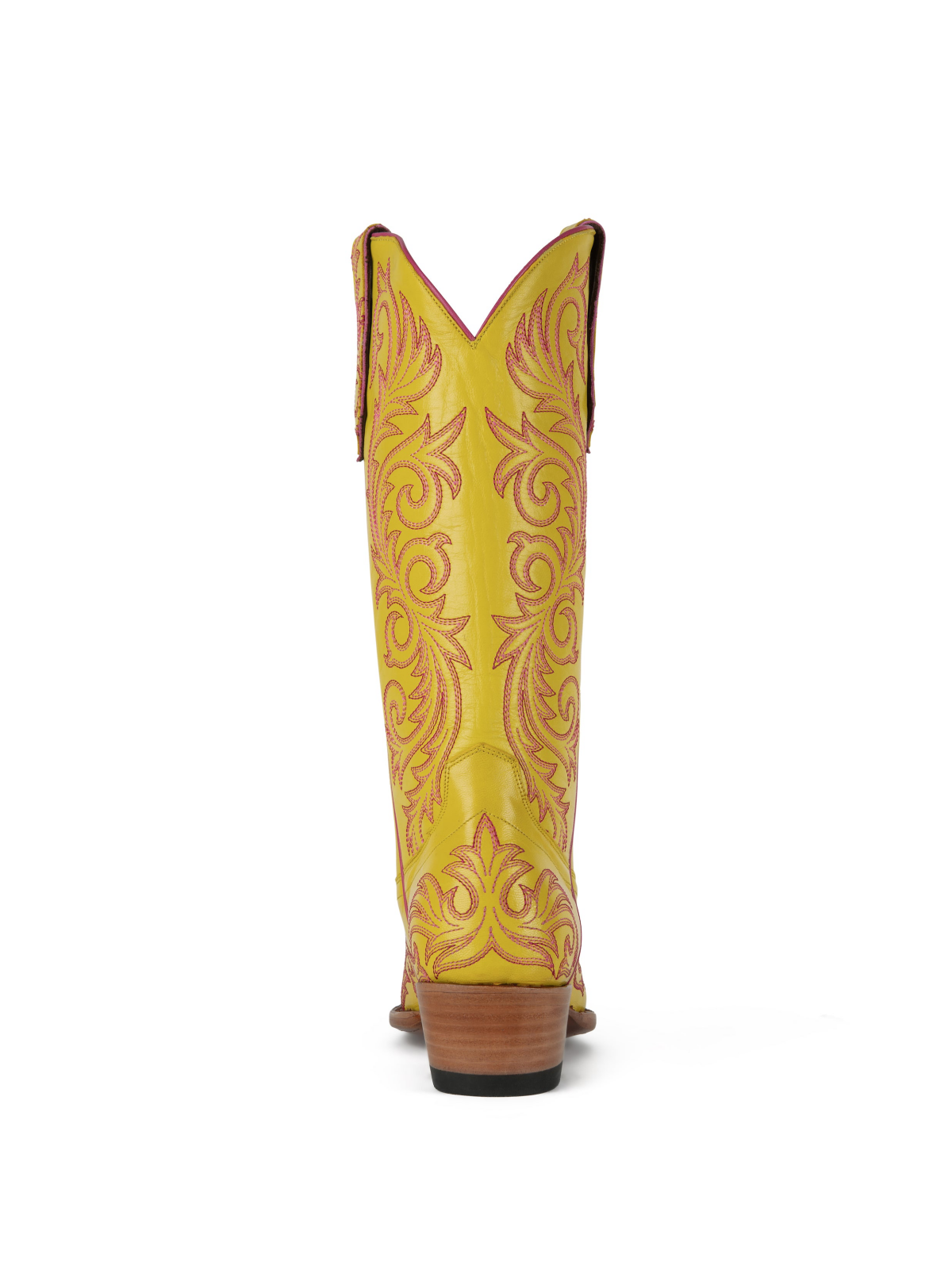 Yellow Snip-Toe Embroidery Wide Mid Calf Cowgirl Tall Boots