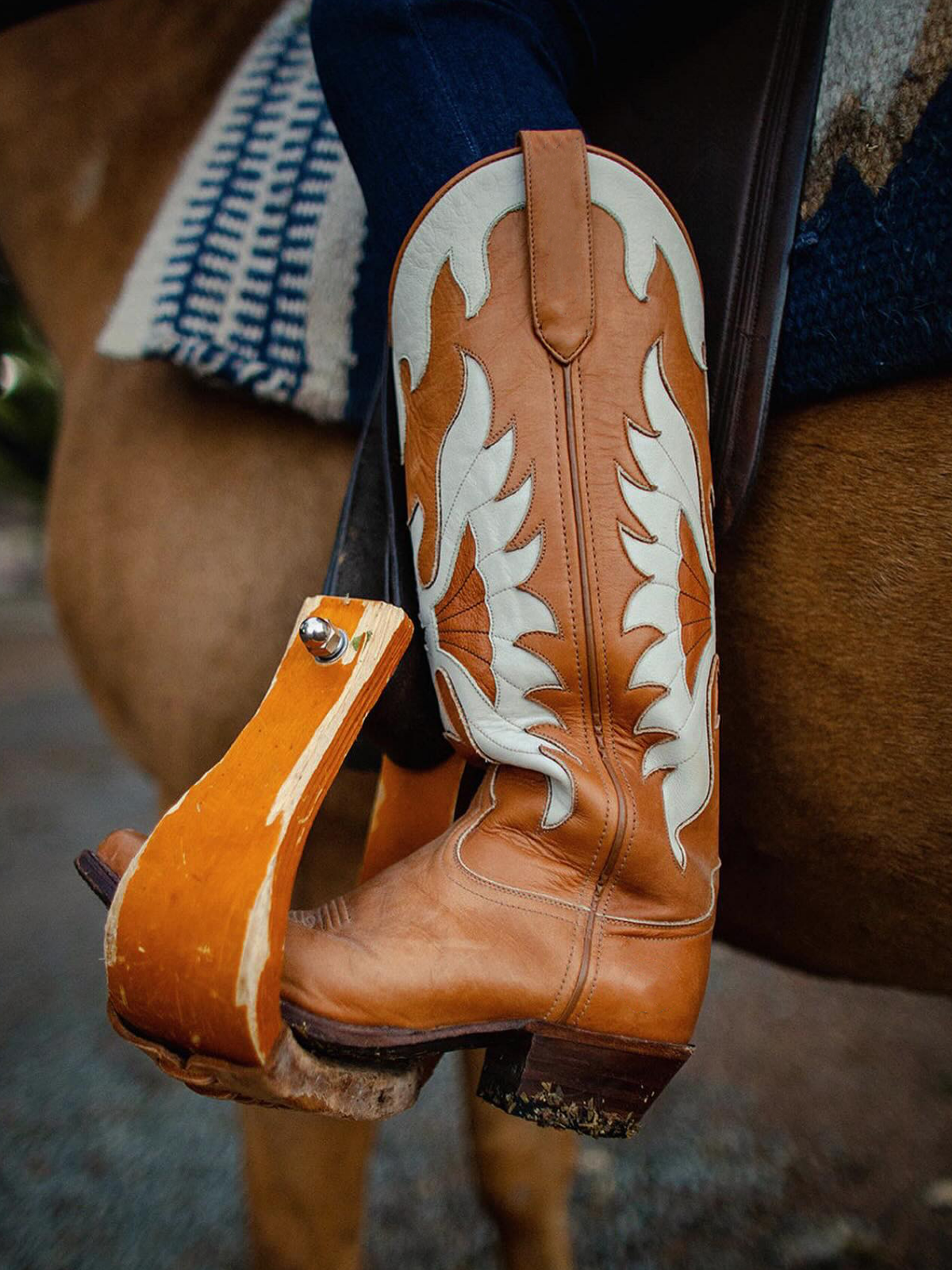 Brown Snip-Toe White Eagle Inlay Wide Mid Calf Tall Cowgirl Boots