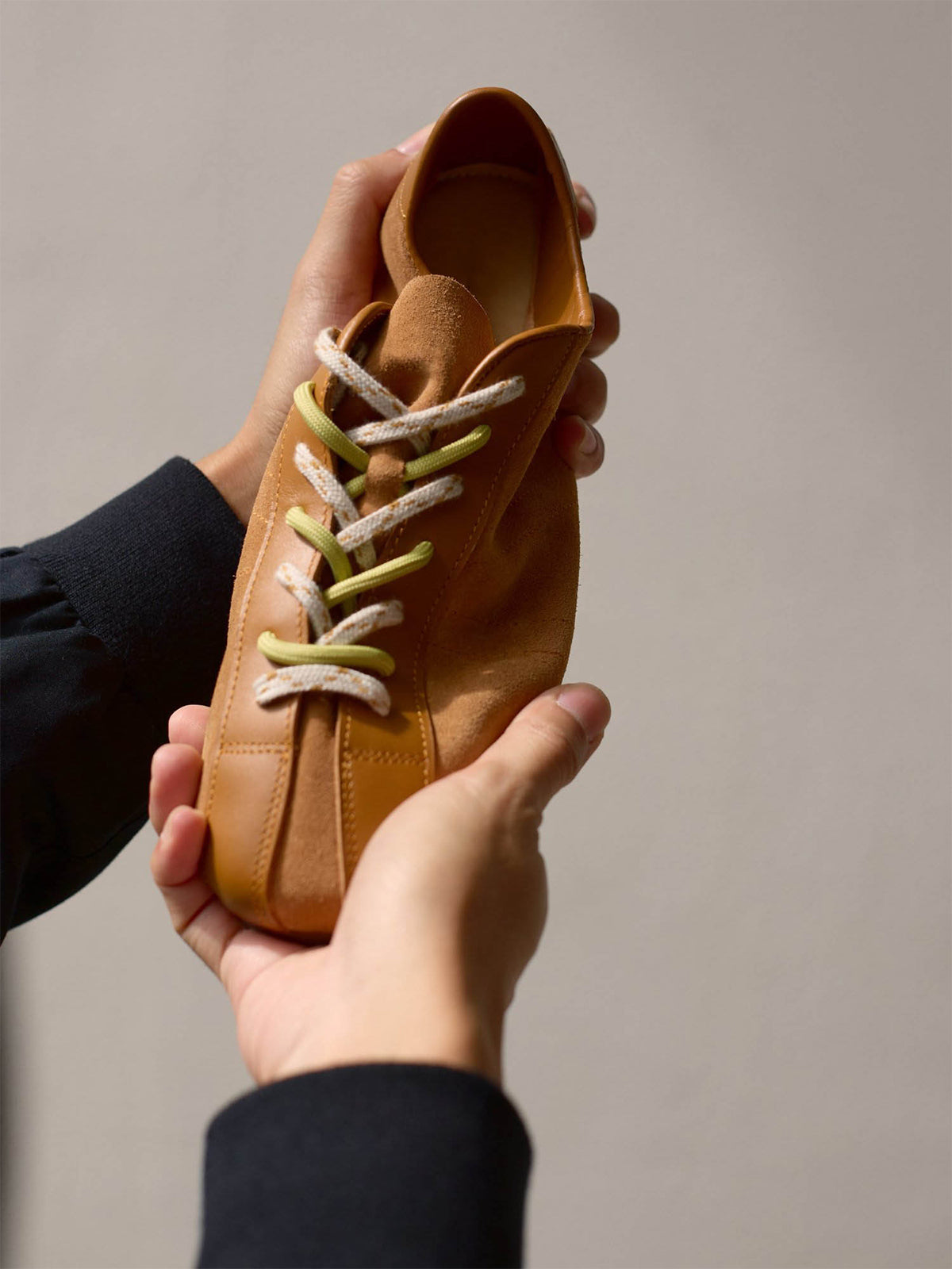 Square-Toe Classic Lace-Up Chic Flats Sneakers - Brown