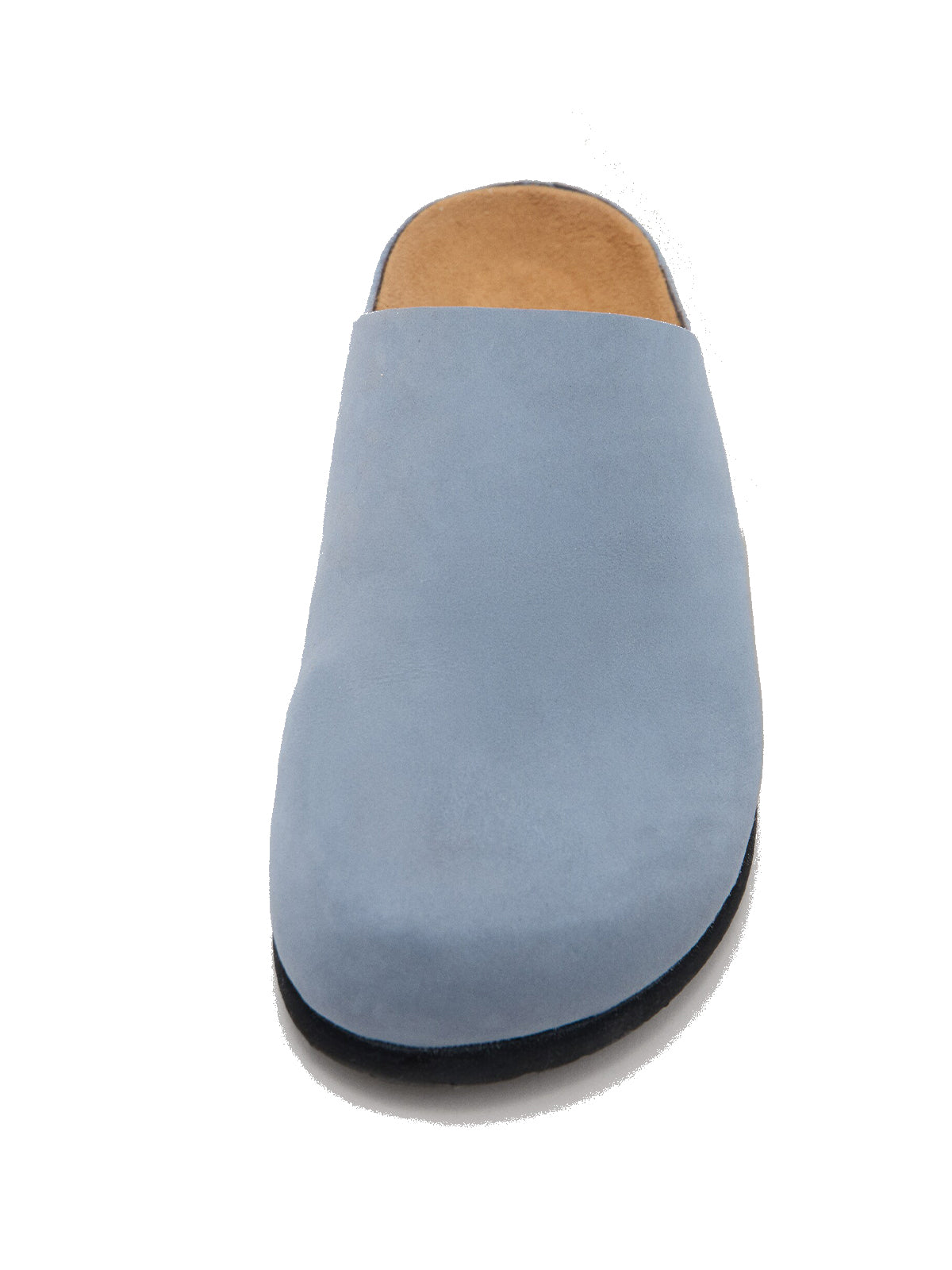 Gray Faux Suede Round-Toe Simple Slip-On Mules Flats
