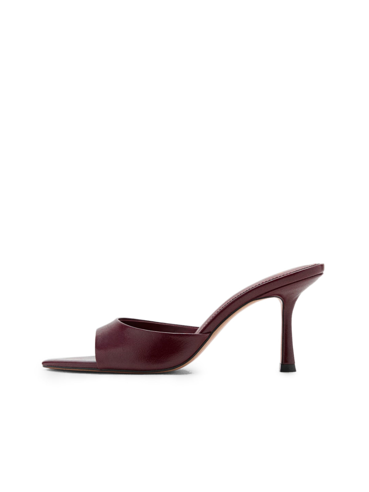 Burgundy Pointed-Toe Simple High Heels Sandals