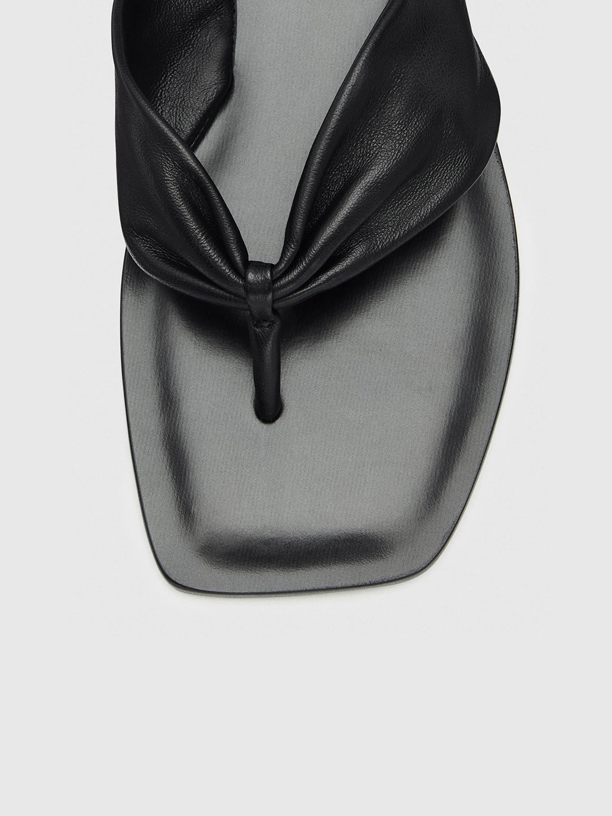 Black Square-Toe Front Studs Flip-Flops Simple Backless Flats