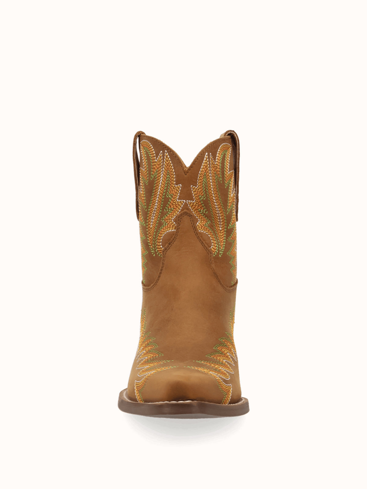 Brown Snip-Toe Chic Flame Embroidery Sleek Ankle Cowgirl Boots