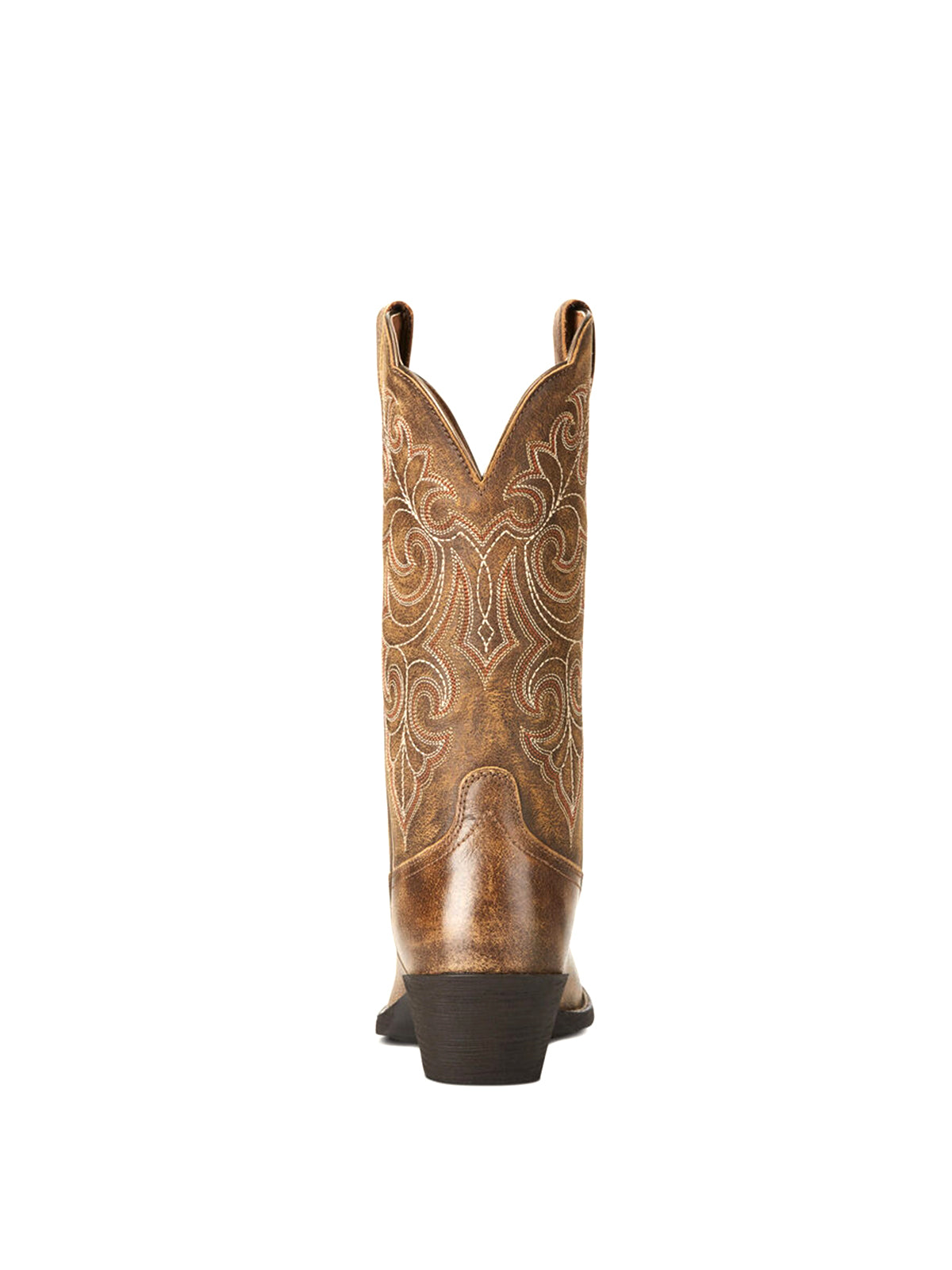 Tan Square-Toe Stitching Western Mid Calf Cowgirl Boot