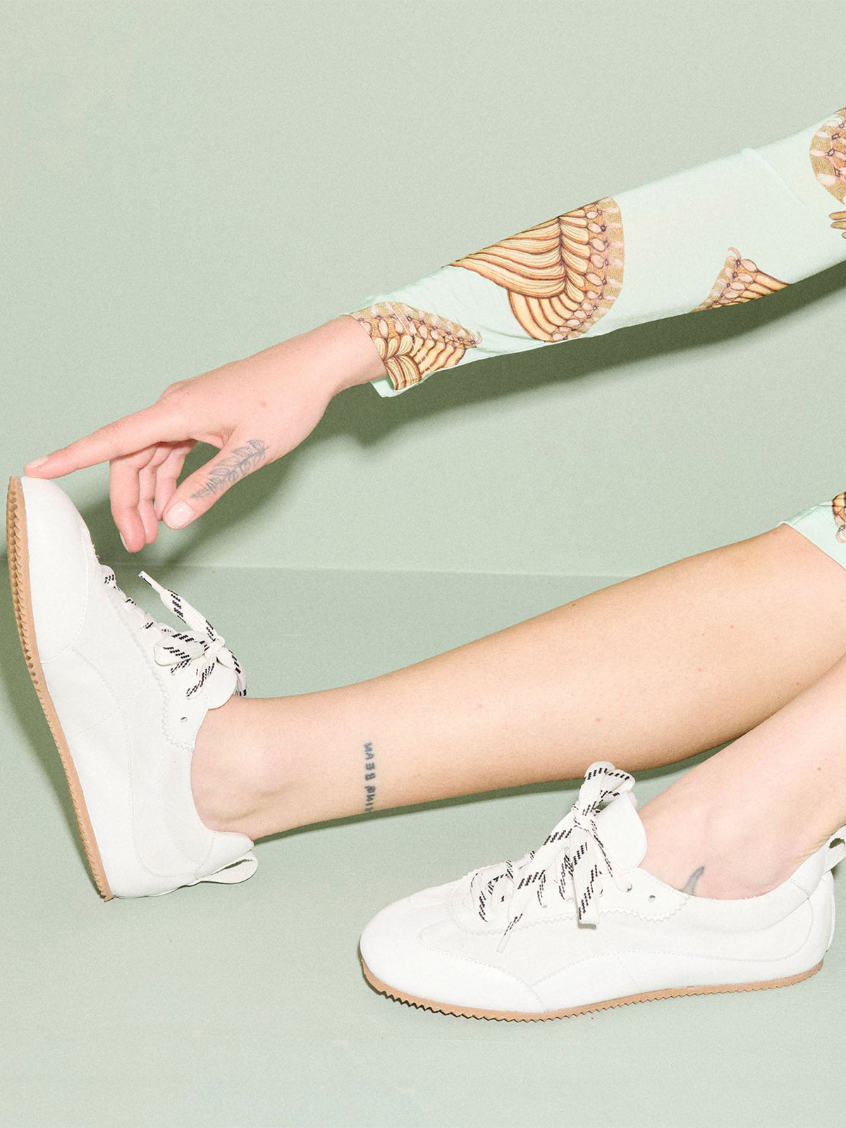 White Cow Suede Square-Toe Chic Lace-Up Ballet Sneakers