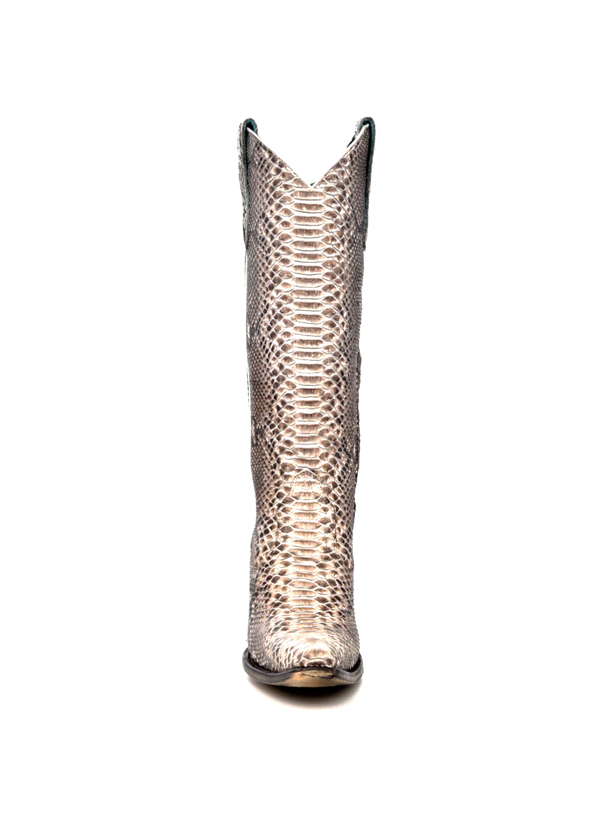 Snakeskin Snip-Toe Half-Zip Simple Knee High Cowgirl Boots