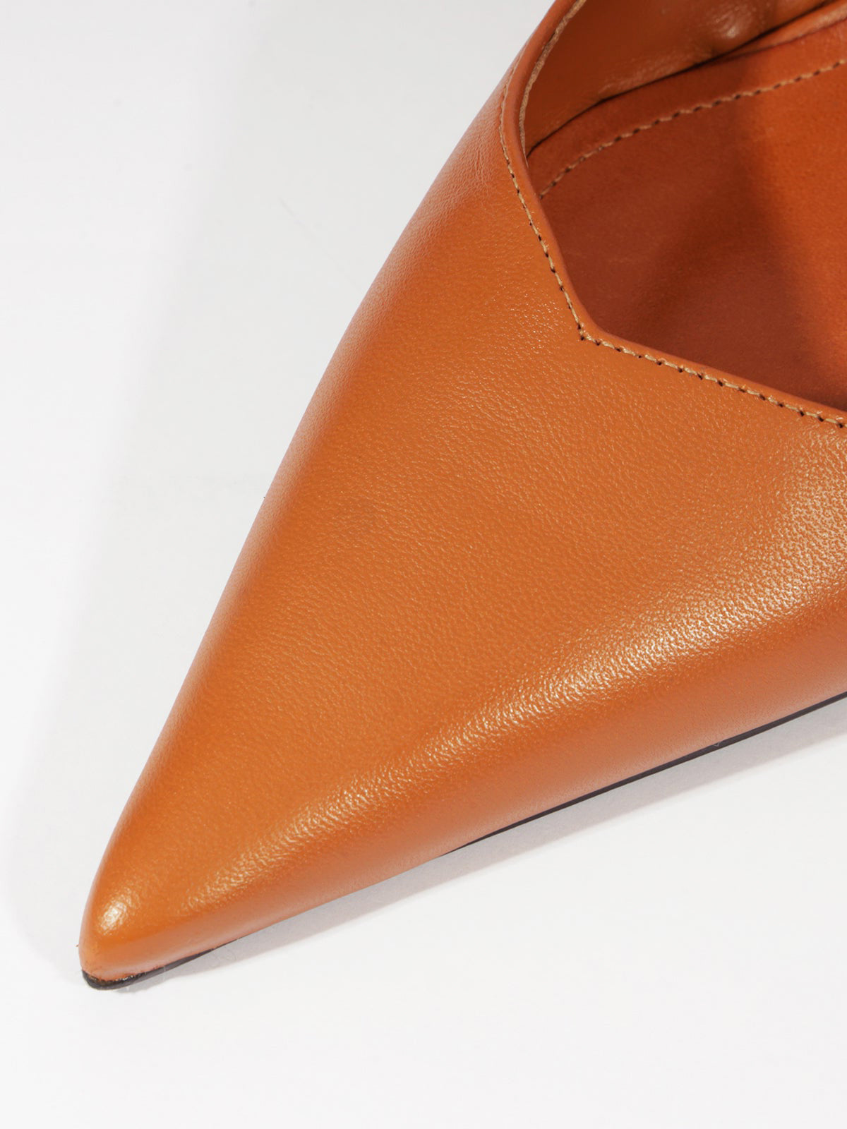 Slingback Pointed-Toe Simple Kitten Heels - Brown