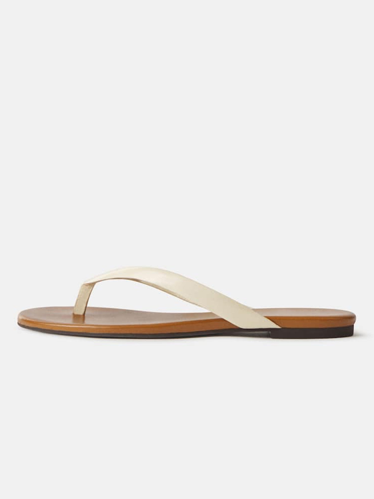 Coffee Round-Toe Flip-Flop Simple Sandals Flats