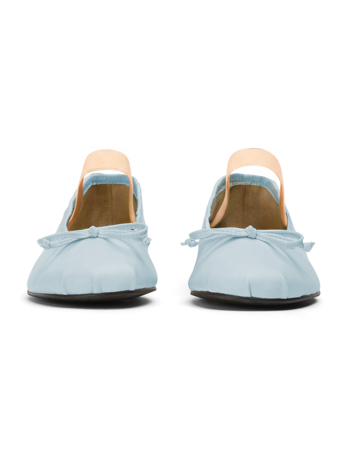 Sky Blue Round-Toe Front Bow Mary Jane Stylish Ballet Flats