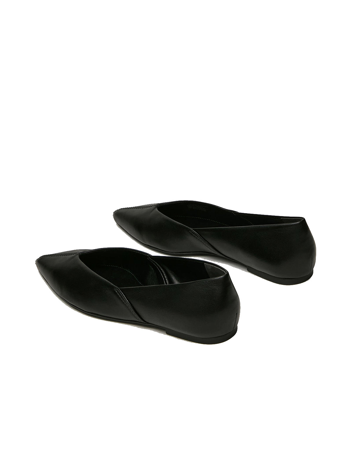 Black Pointed-Toe Slip-On Simple Chic Flats