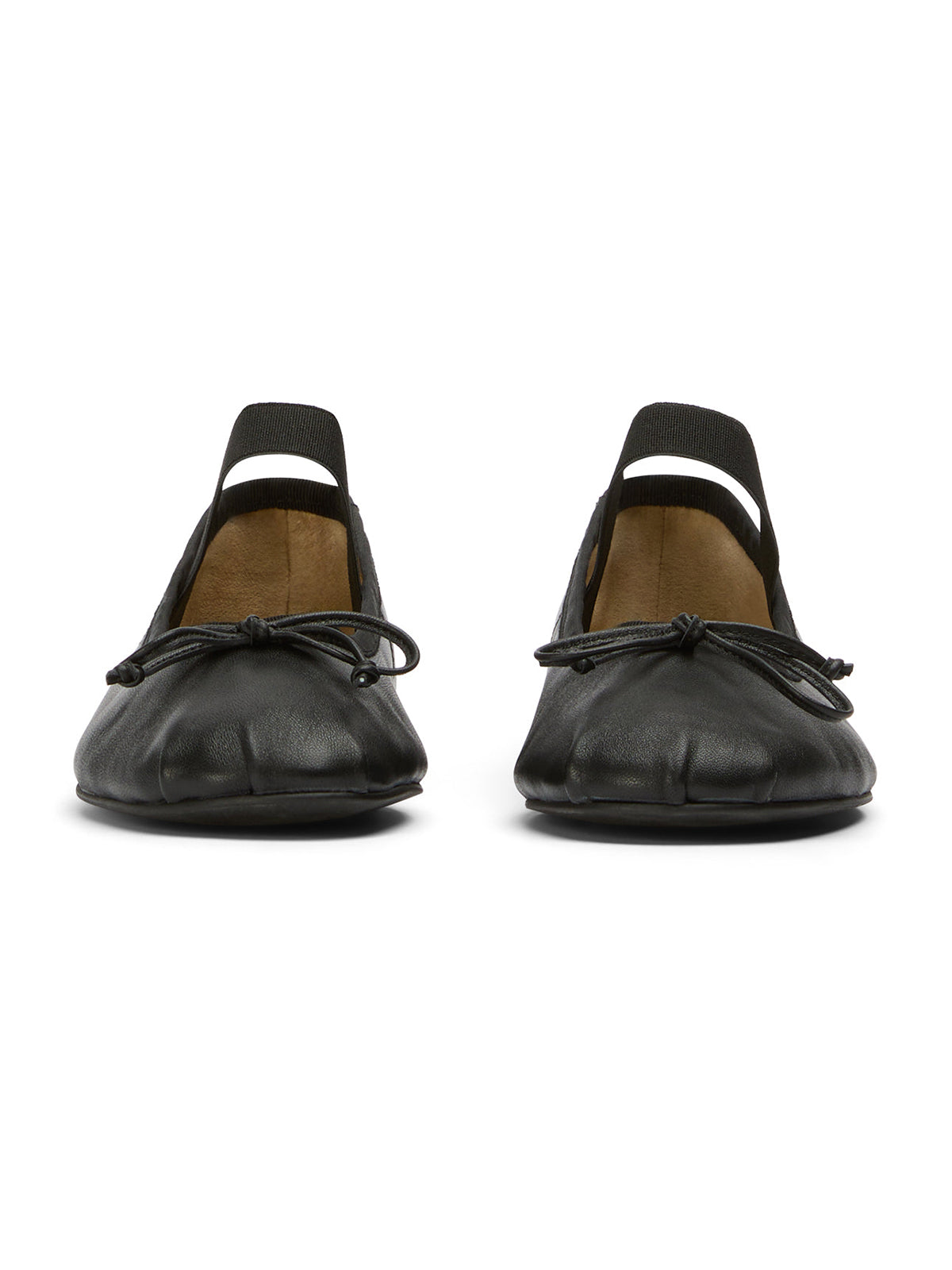 Black Round-Toe Front Bow Mary Jane Stylish Ballet Flats