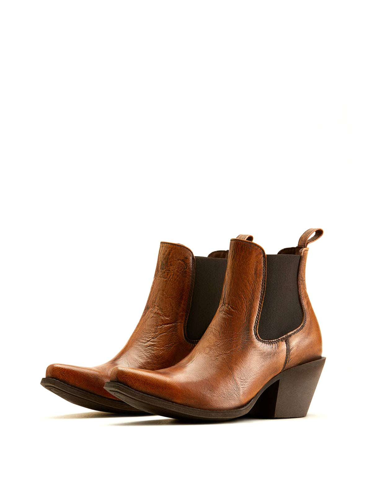 Brown Snip-Toe Simple Cowgirl Short Ankle Western Boots