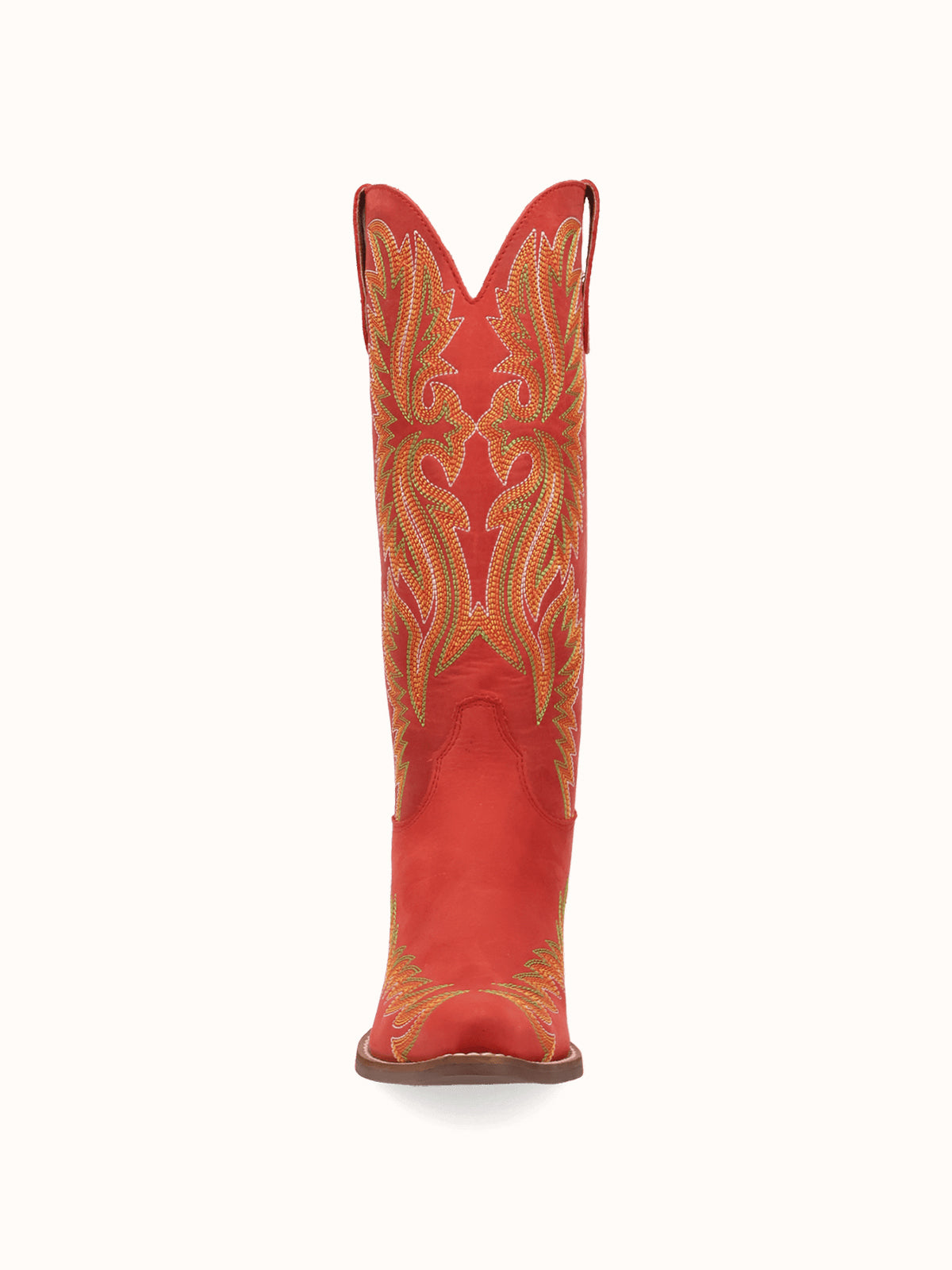 Red Snip-Toe Chic Flame Embroidery Sleek Mid Calf Cowgirl Boots