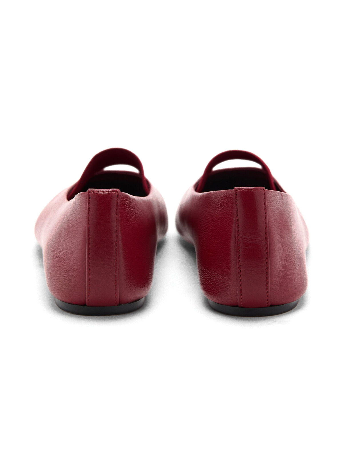 Red Square-Toe Bridge Strap Stylish Flats