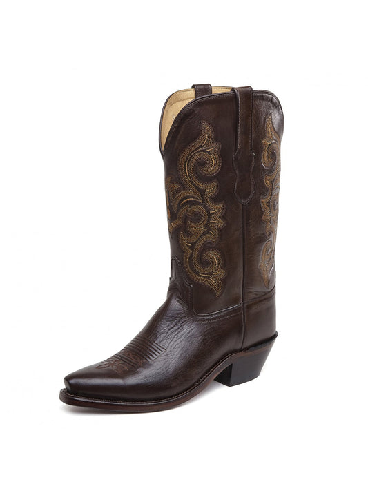 Chocolate Snip-Toe Exquisite Embroidery Cowgirl Mid Calf Western Boots