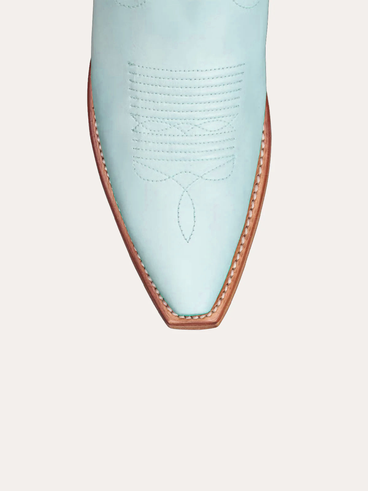 Light Blue Snip-Toe Embroidery White Heart Inlay Mid Calf Cowgirl Boots