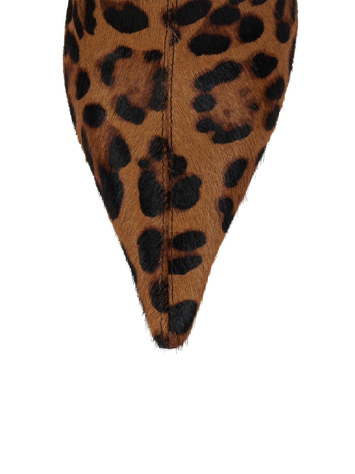 Leopard Pony Hair Vegan Leather Pointed-Toe Full-Zip Ankle Stiletto Boots