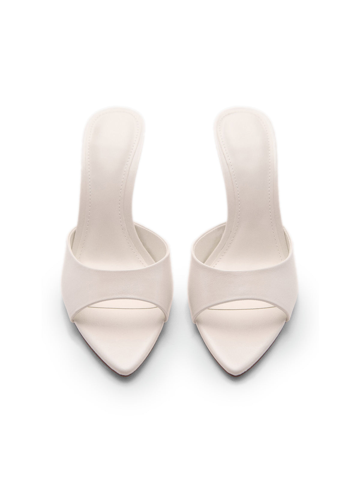 White Pointed-Toe Simple High Heels Sandals