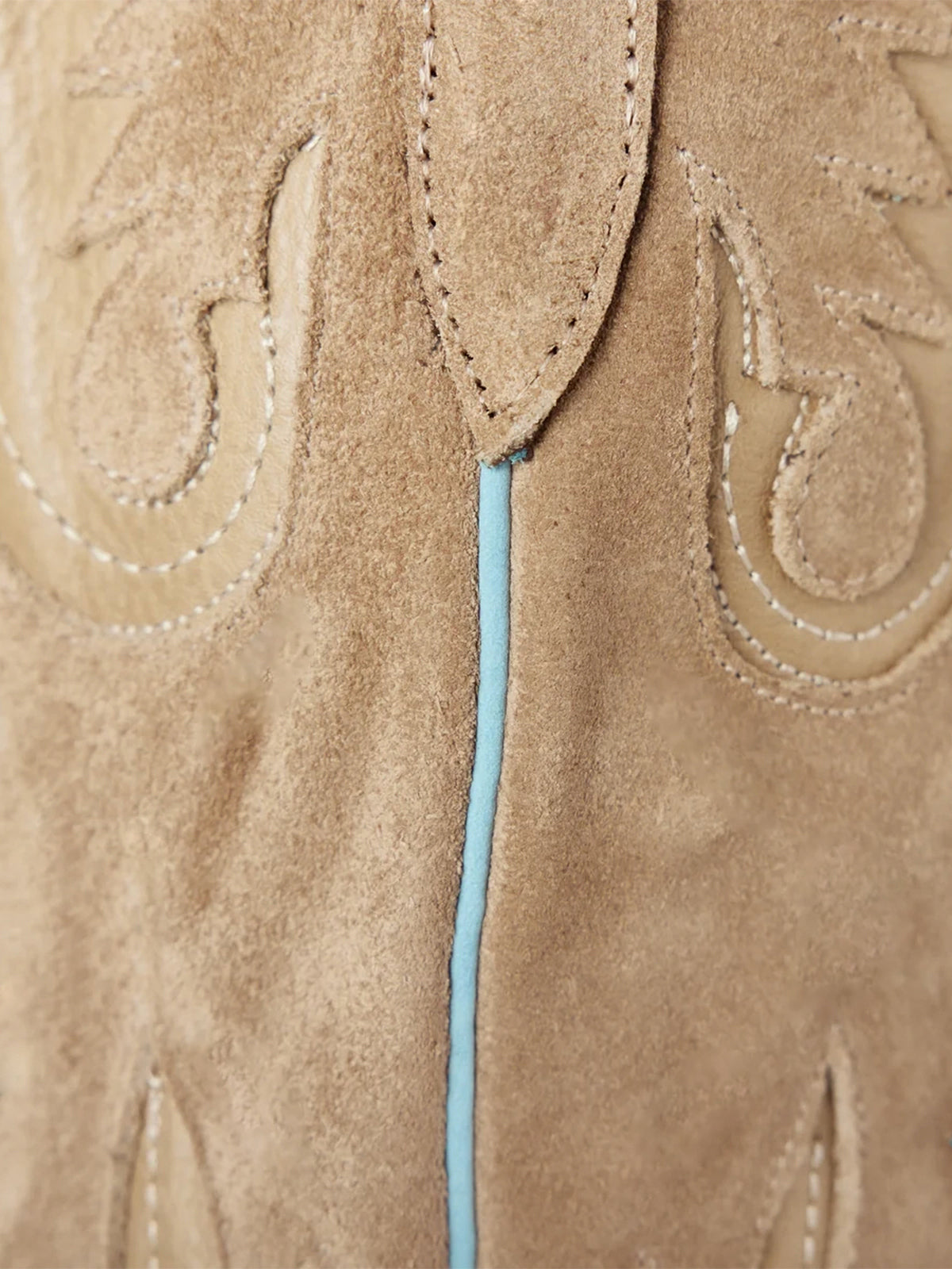 Half-Zip Snip-Toe Embroidery And Inlay Back Lace-Up Knee High Cowgirl Boots - Tan