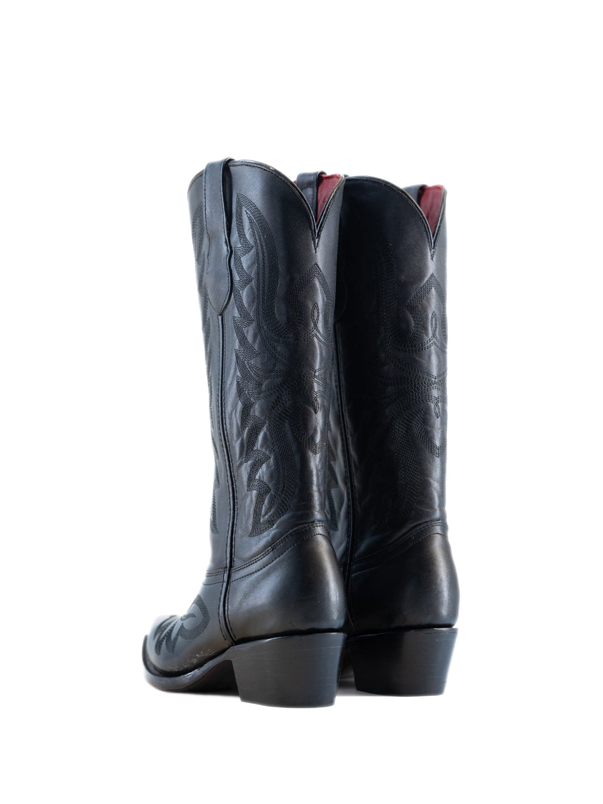 Dark Purple Snip-Toe Classic Embroidery Mid Calf Cowgirl Boots