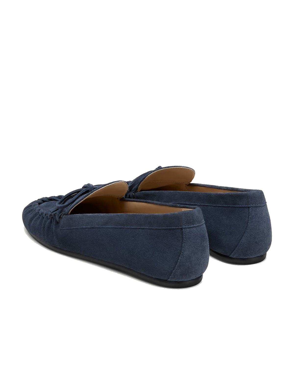 Purple Faux Suede Round-Toe Front Bow Slip-On Chic Flats