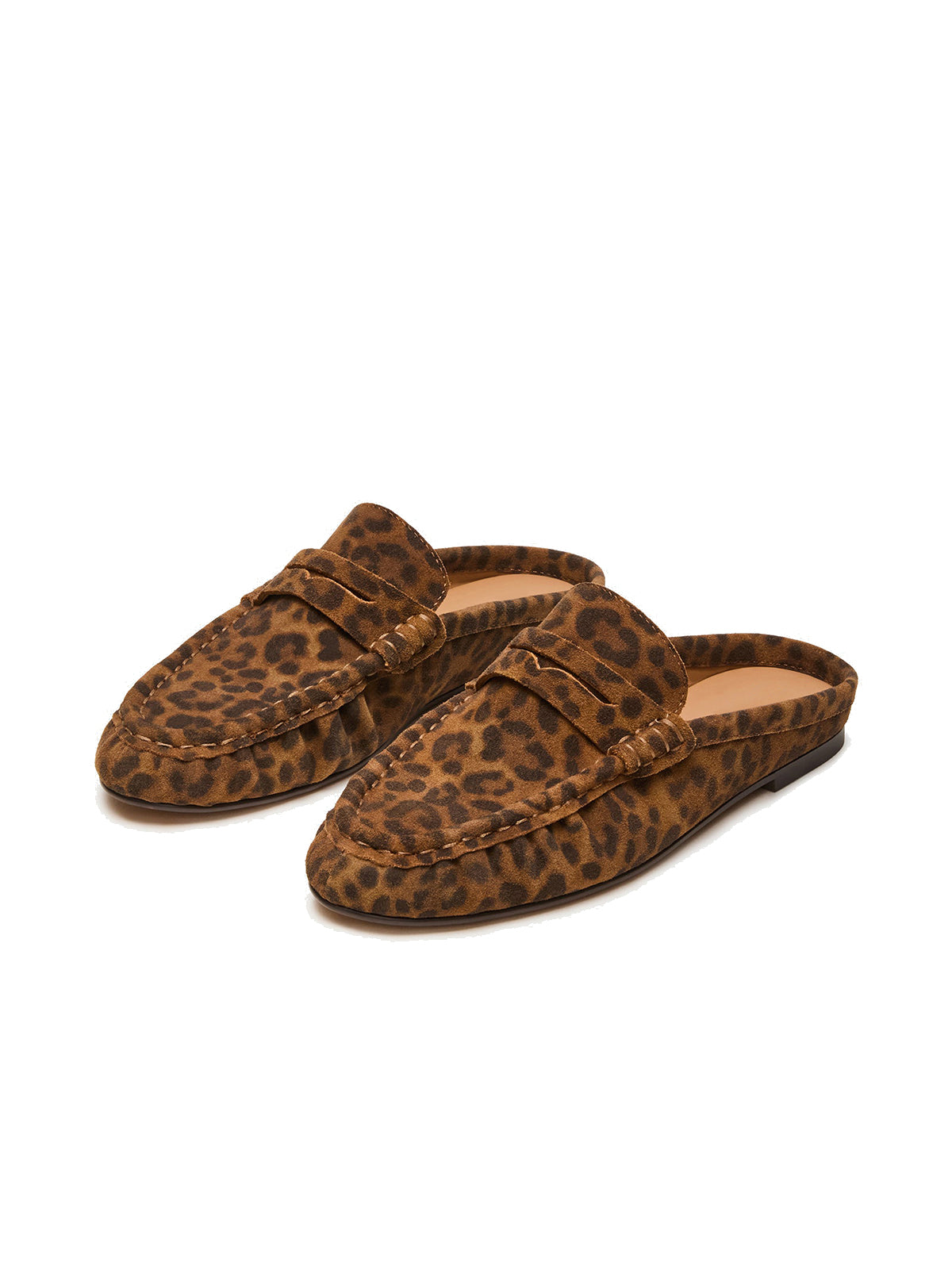 Leopard Faux Suede Round-Toe Stylish Slip-On Flats