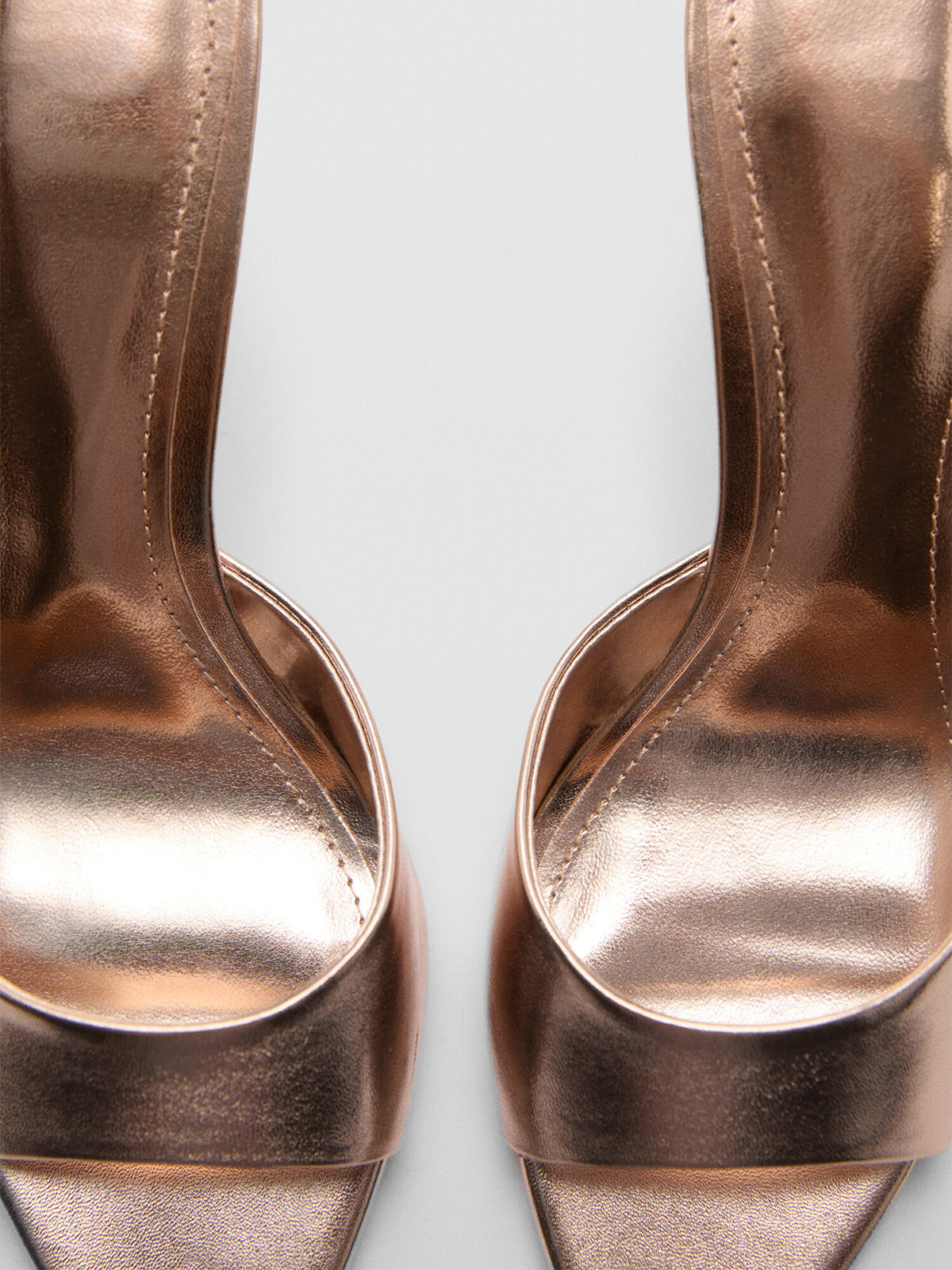 Metallic Gold Pointed-Toe Simple High Heels Sandals