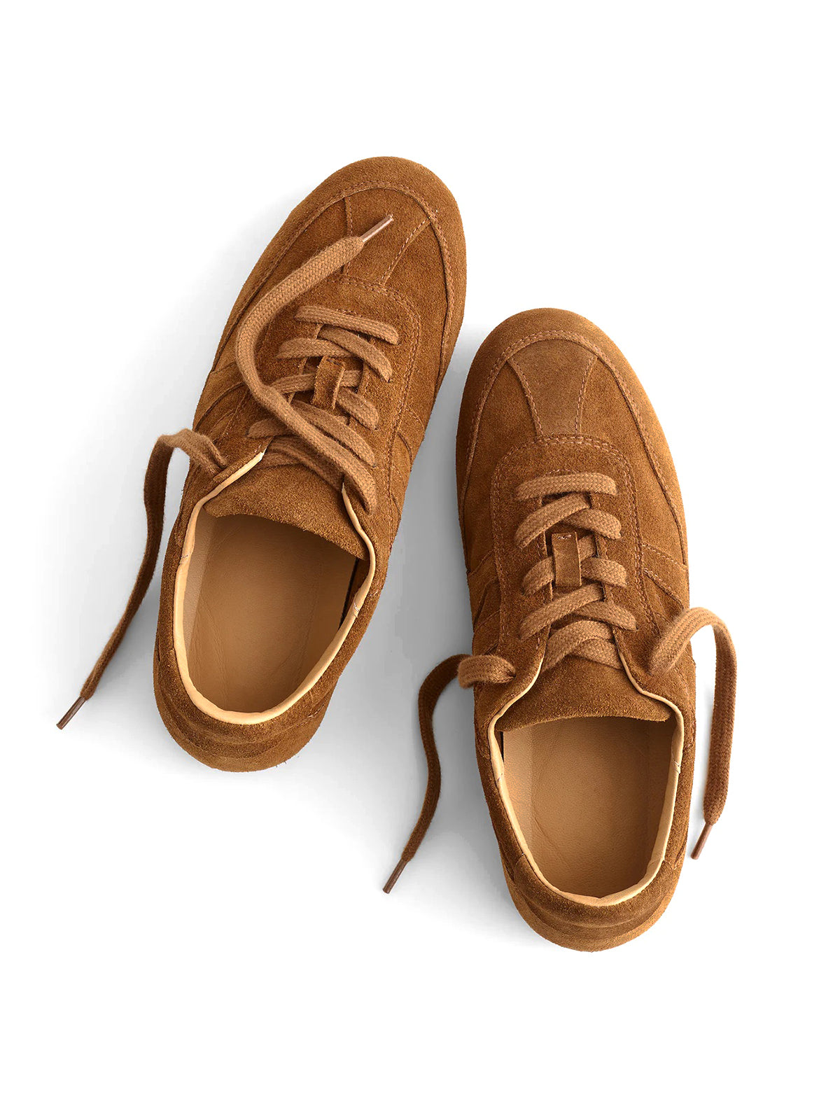 Brown Cow Suede Round-Toe Classic Lace-Up Chic Sneakers