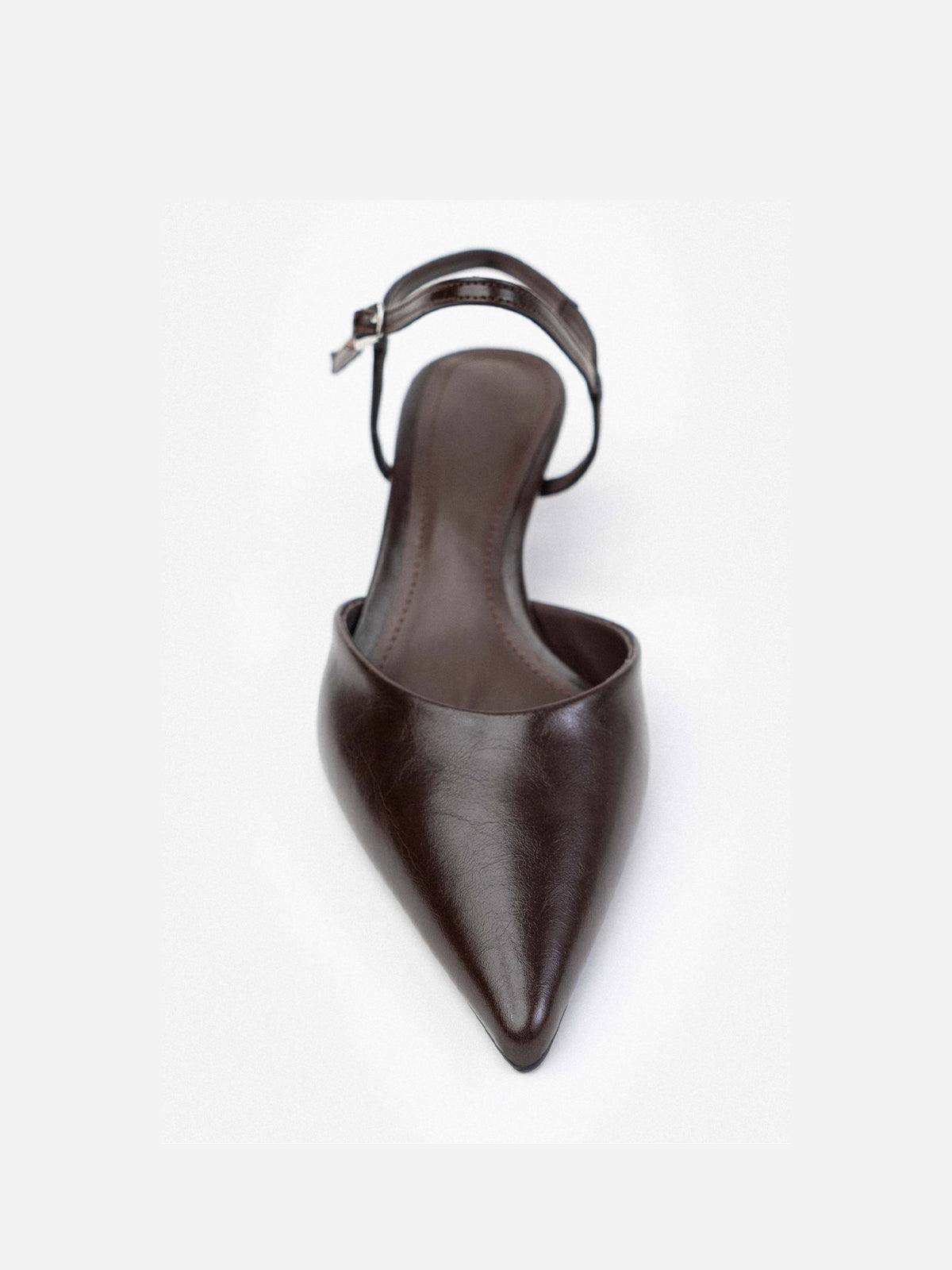 Ankle Strap Pointed-Toe Concise Kitten Heels - Burgundy