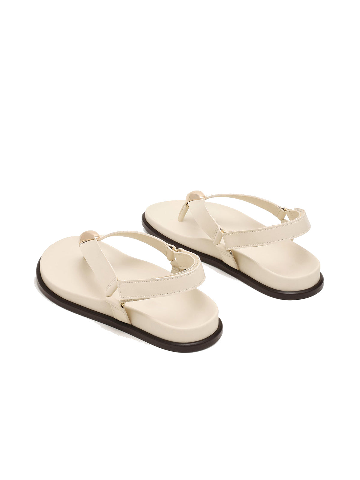 Bone Round-Toe Simple Slingback Flip-Flops Flats