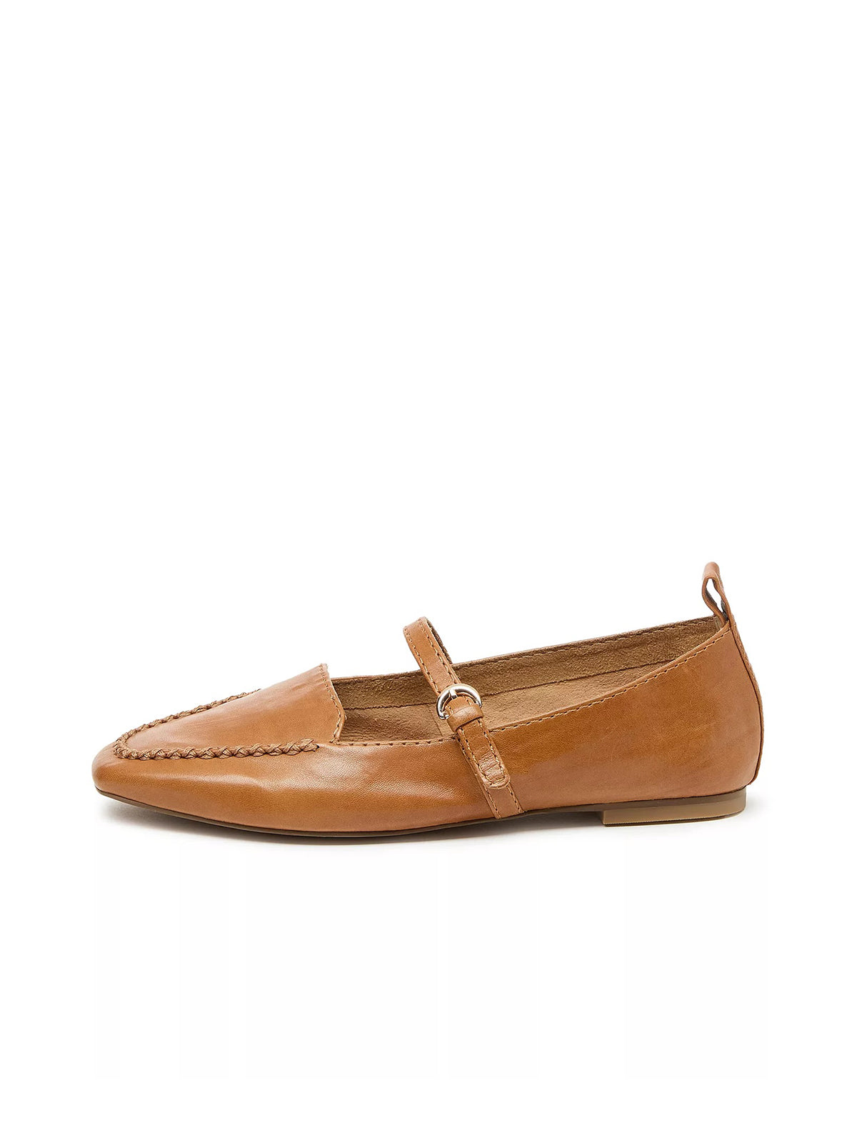 Honey Square-Toe Slip-On Mary Jane Flats Loafers