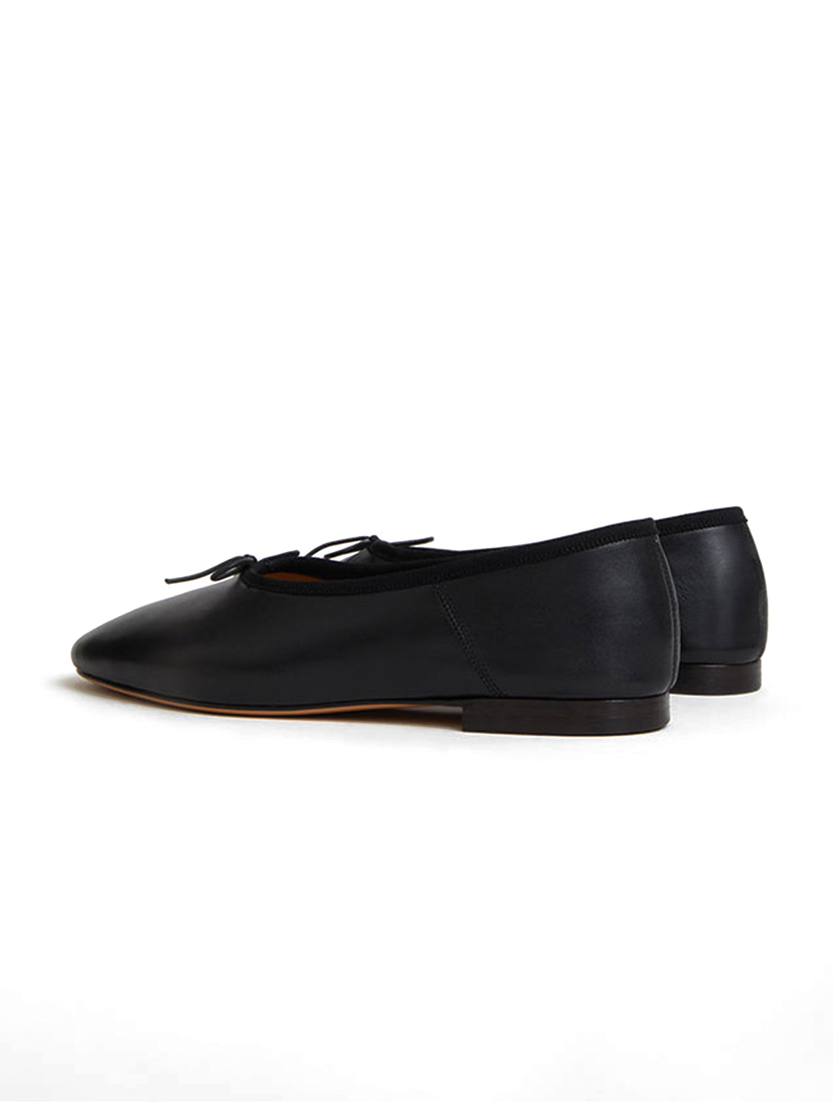 Black Round-Toe Front Chic Bow Slip-On Ballet Flats