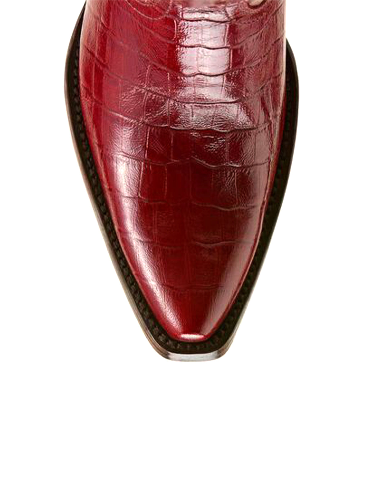 Dubonnet Crocodile Print Pointed Toe Western Cowgirl Knee High Boots