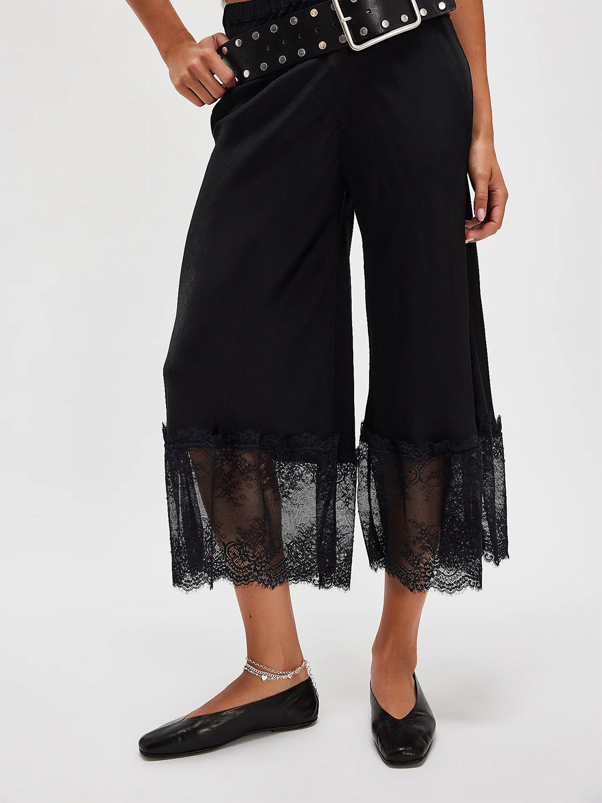 Classic Square-Toe Slip-On Flats - Black