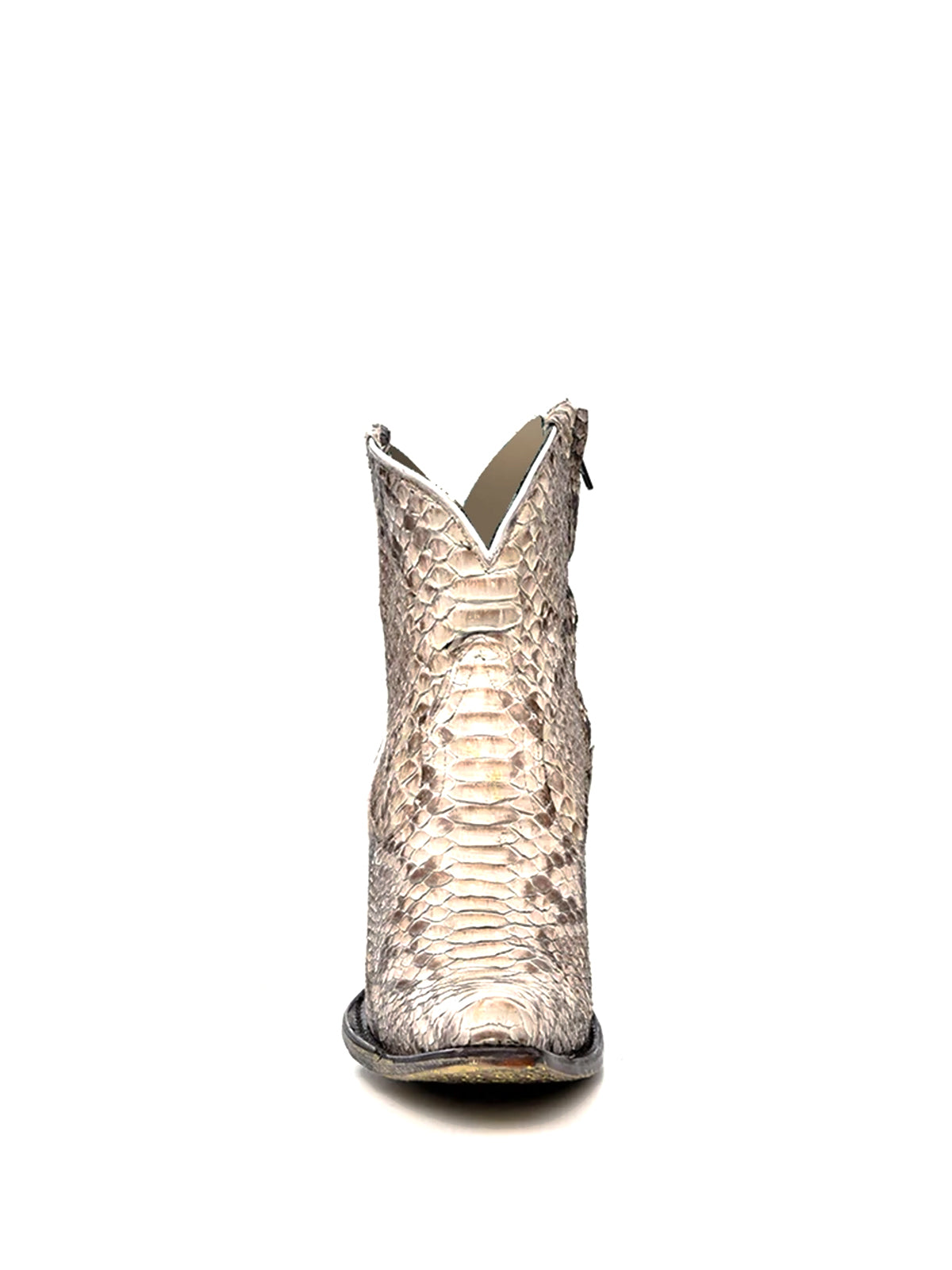 Snakeskin Snip-Toe Full-Zip Simple Ankle Cowgirl Boots