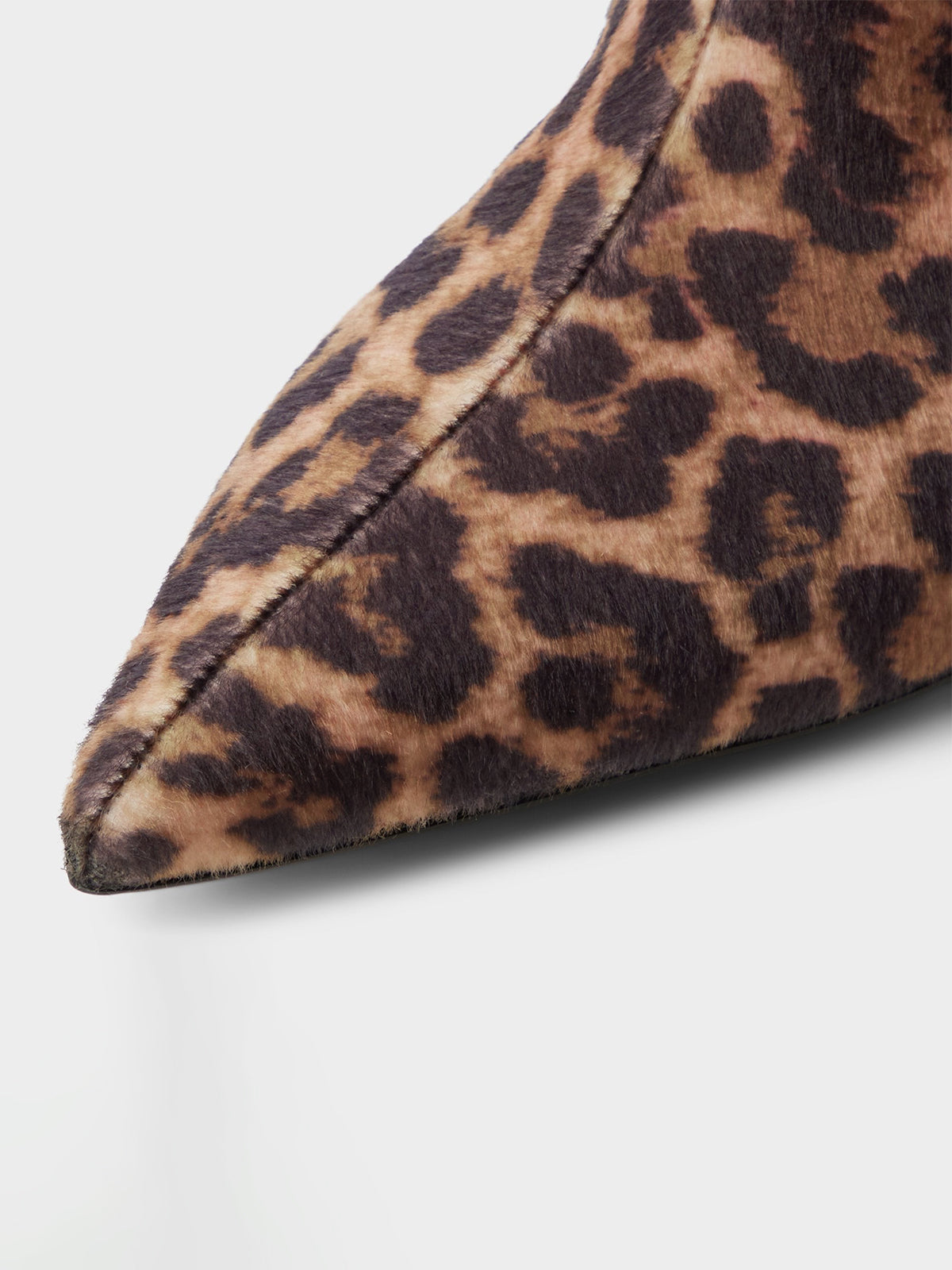 Leopard Faux Suede Pointed-Toe Wide Calf Knee High Stiletto Boots