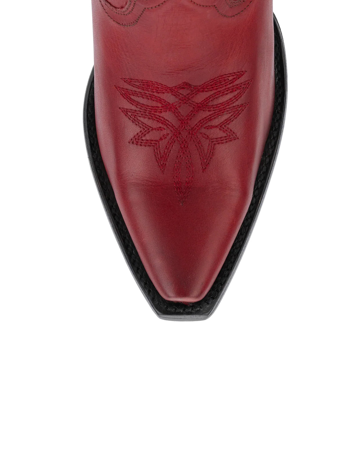 Western Snip-Toe Embroidery Classic Knee High Half-Zip Cowgirl Boots - Ruby Red