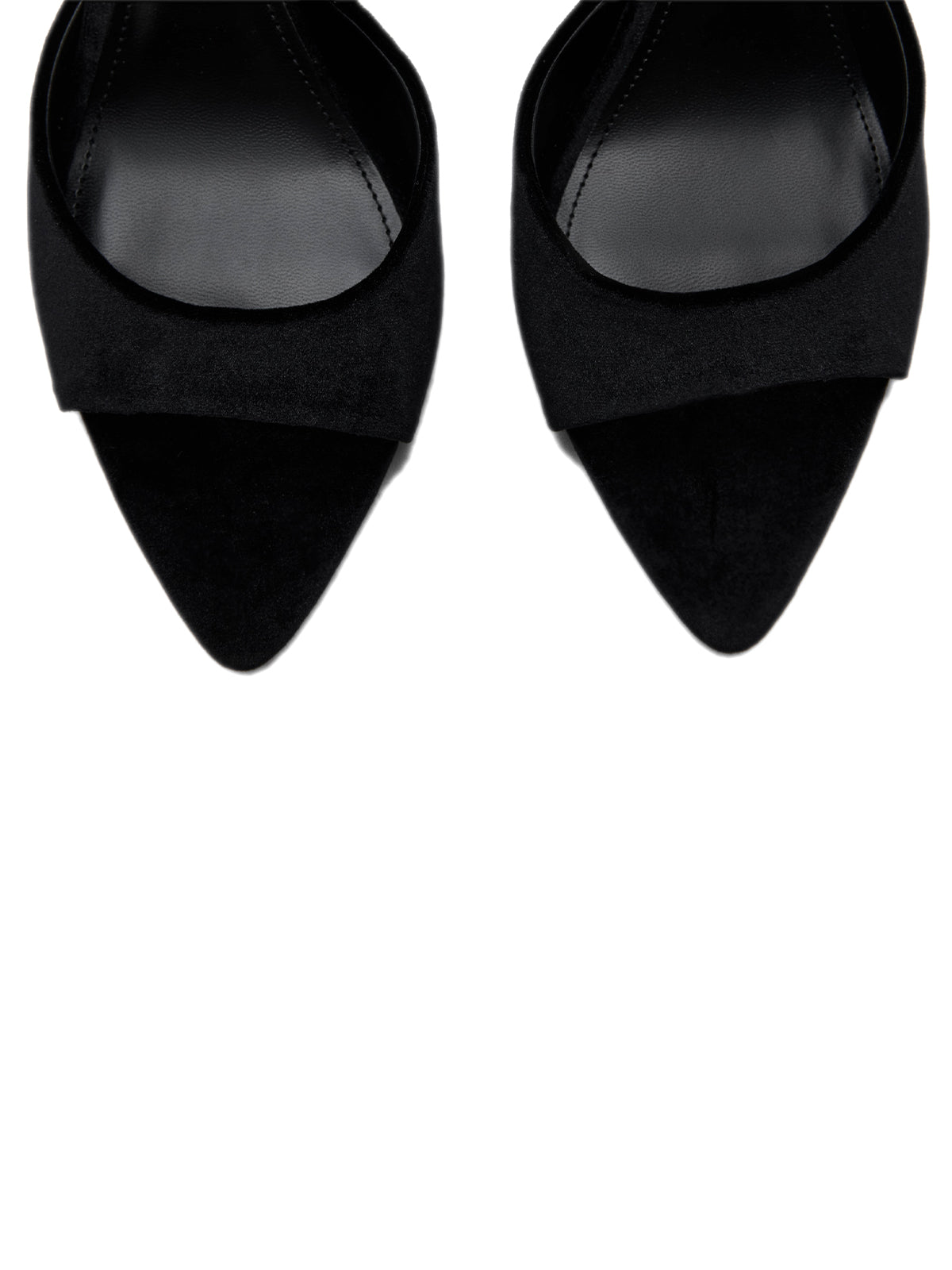 Black Velvet Pointed-Toe Simple High Heels Sandals