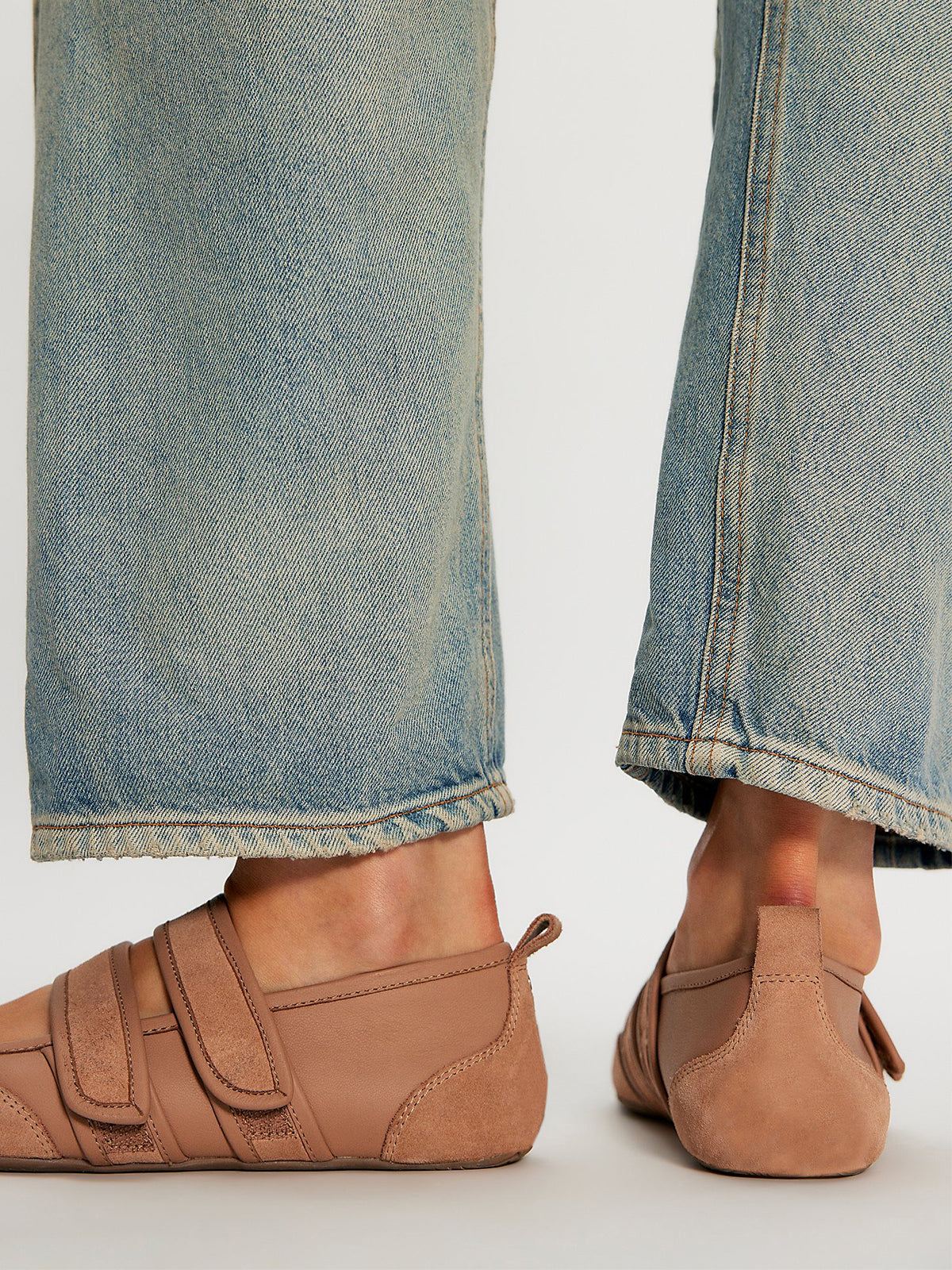 Coffee Round-Toe Double Mary Jane Chic Flats