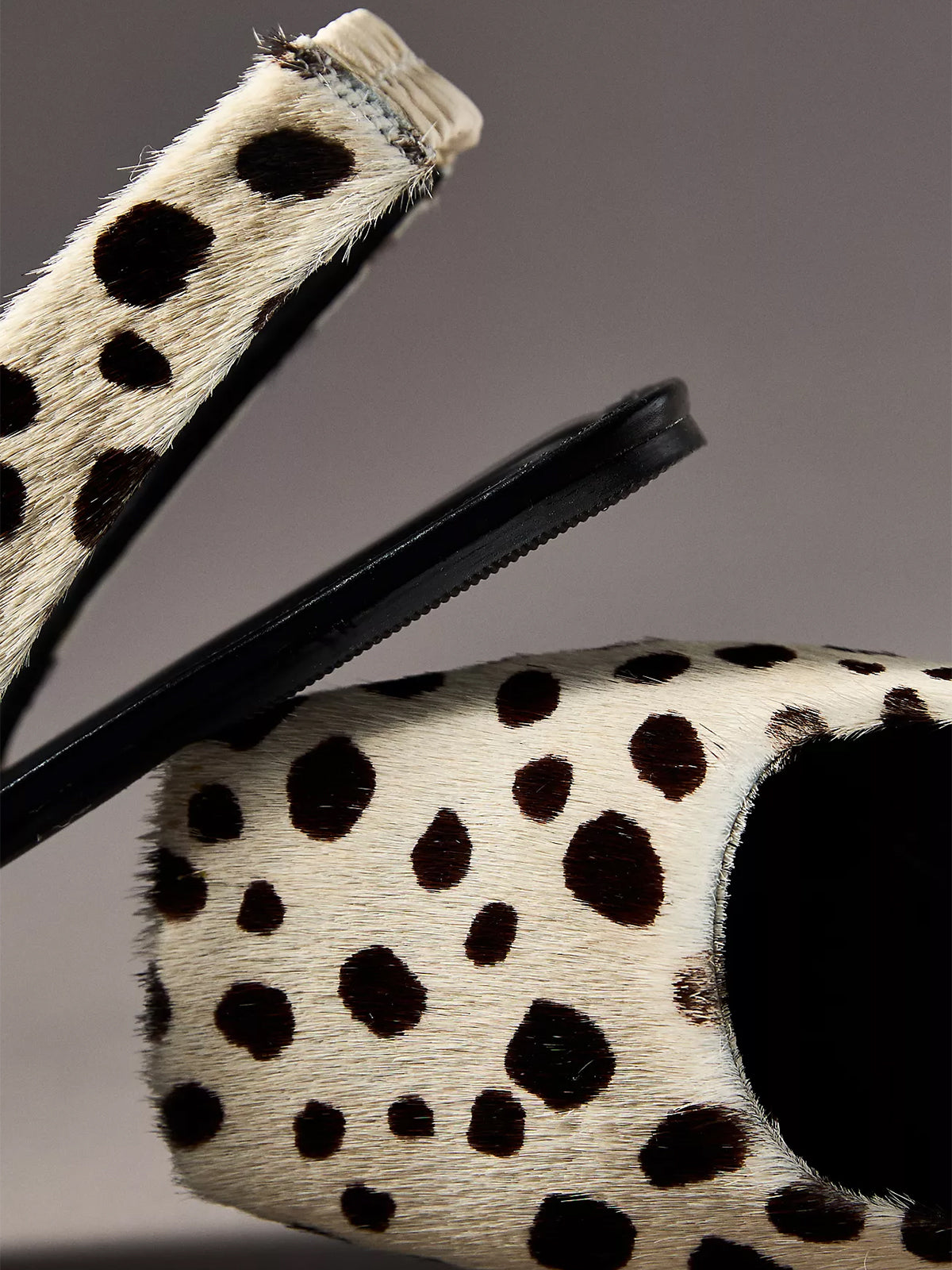 Cow Print Square-Toe Slingback Simple Flats